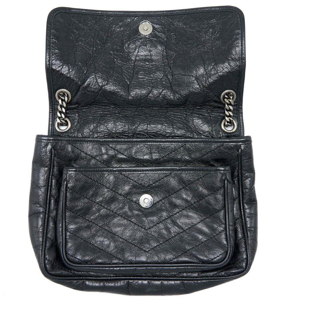 SAINT LAURENT/YSL MEDIUM NIKI BAG CALFSKIN BLACK SHW