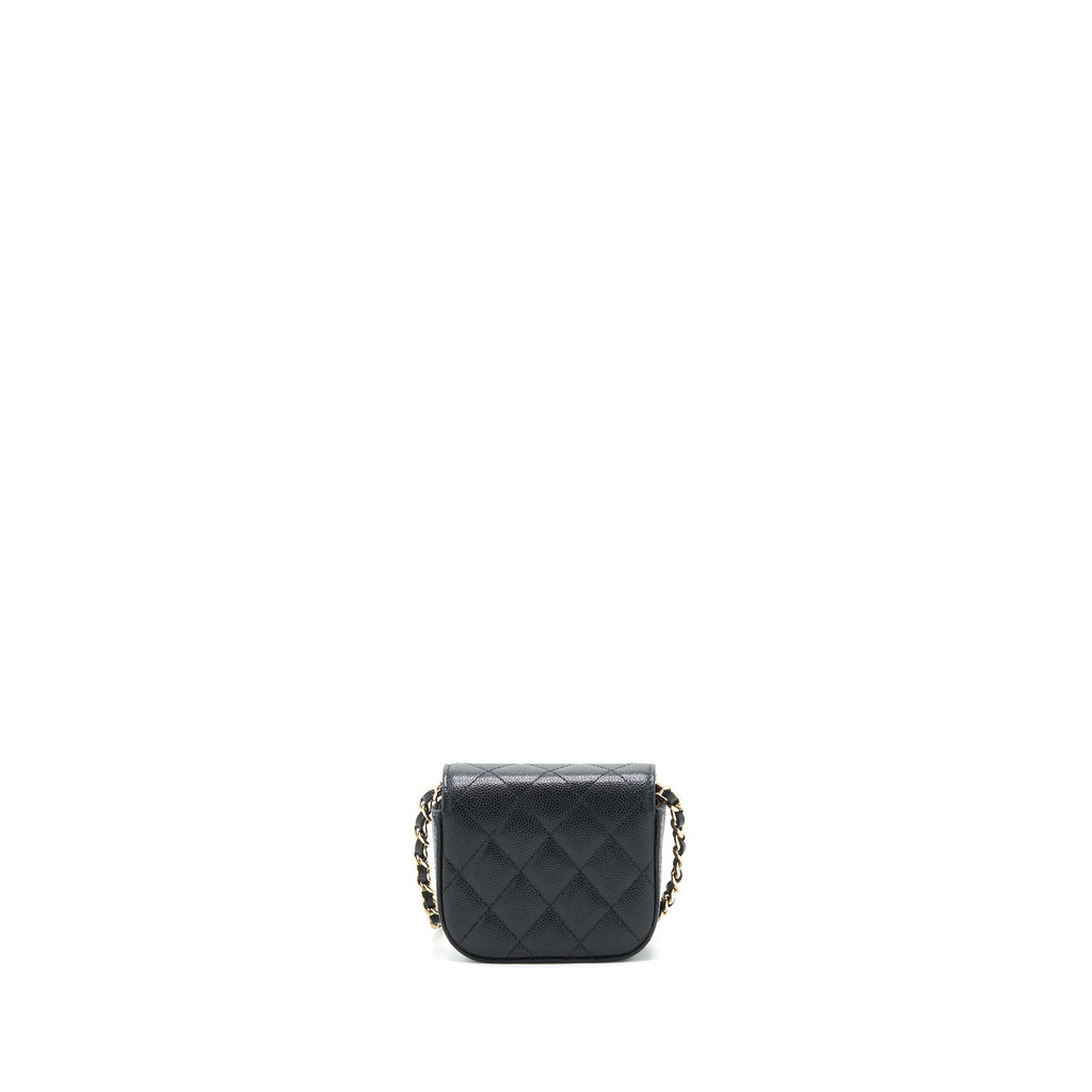 CHANEL MINI FLAP VANITY WITH CHAIN CAVIAR BLACK LGHW