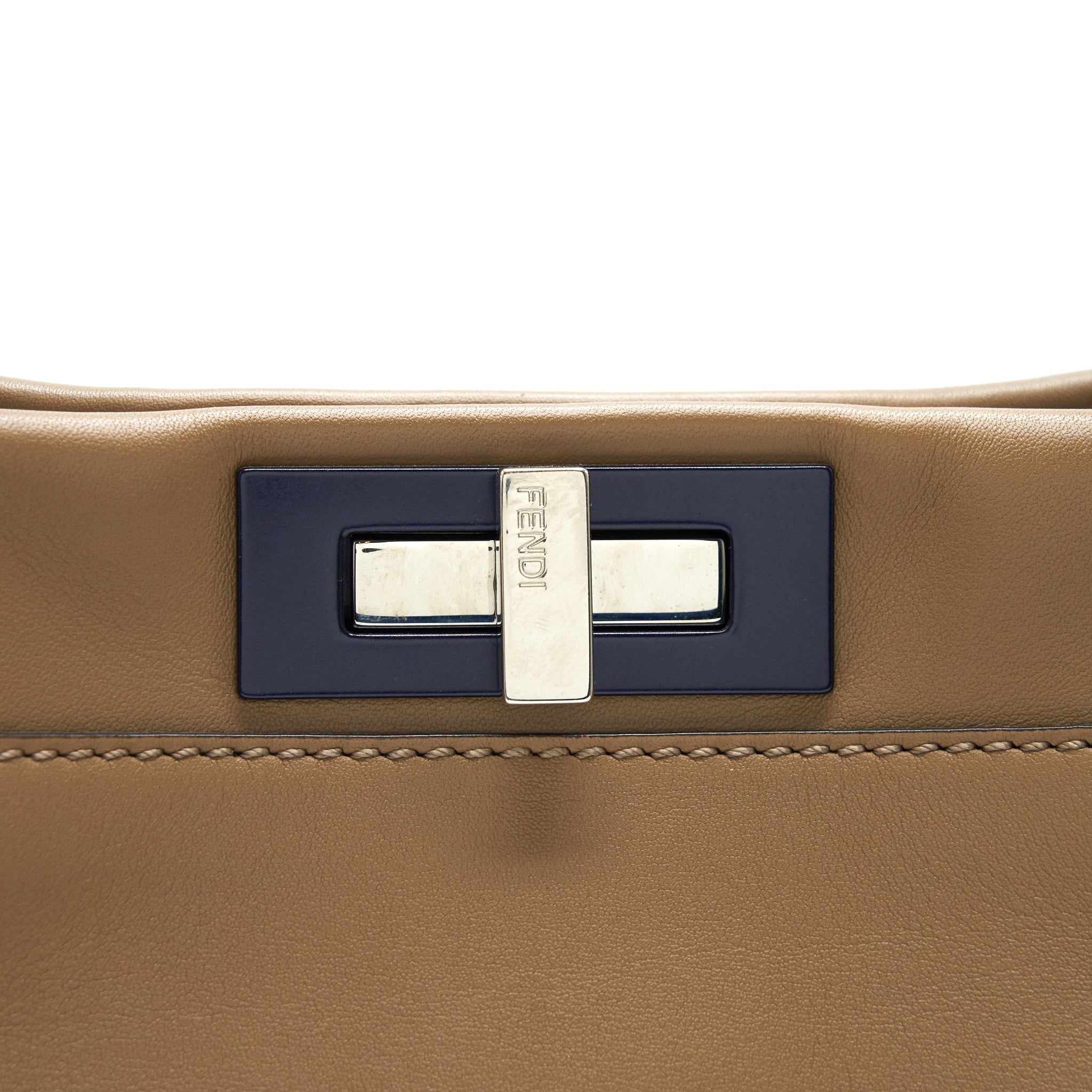 FENDI MEDIUM PEEKABOO BAG DARK BEIGE WITH SHW