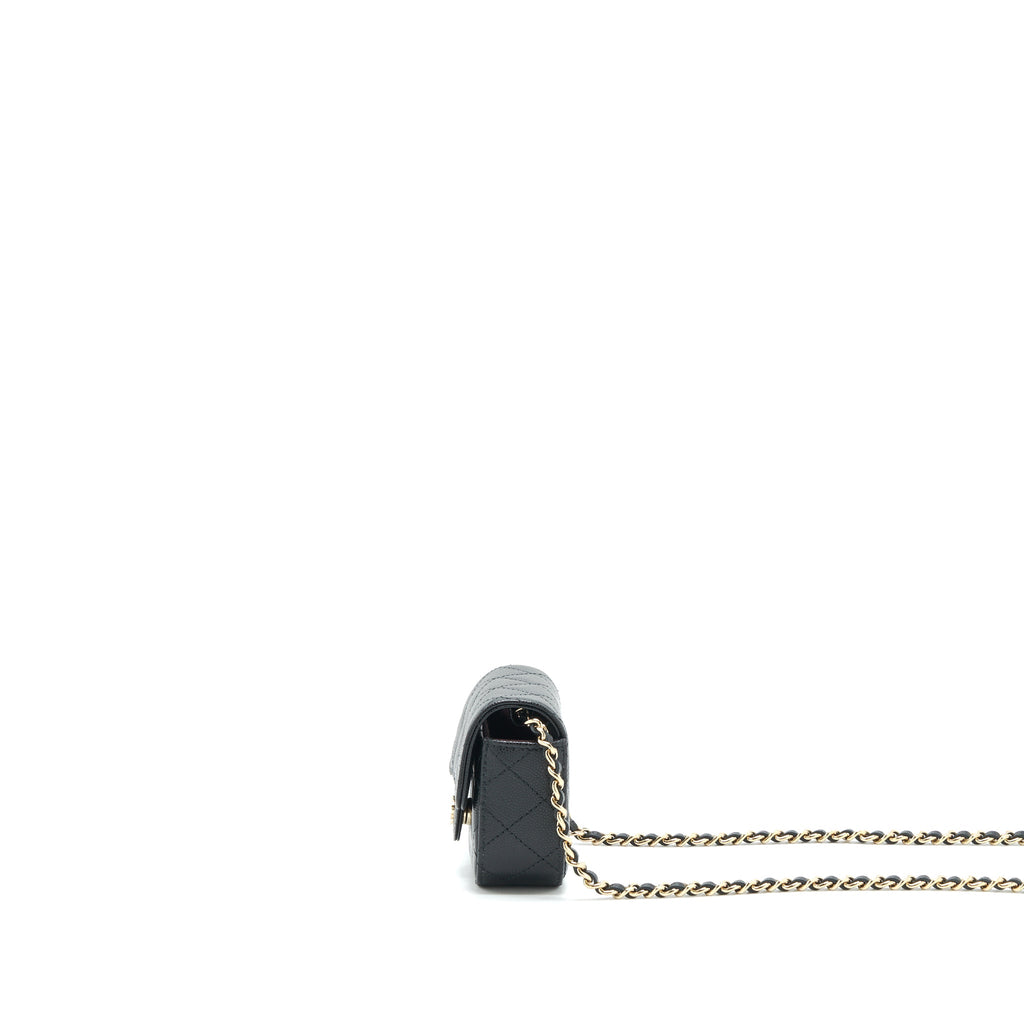CHANEL MINI FLAP VANITY WITH CHAIN CAVIAR BLACK LGHW