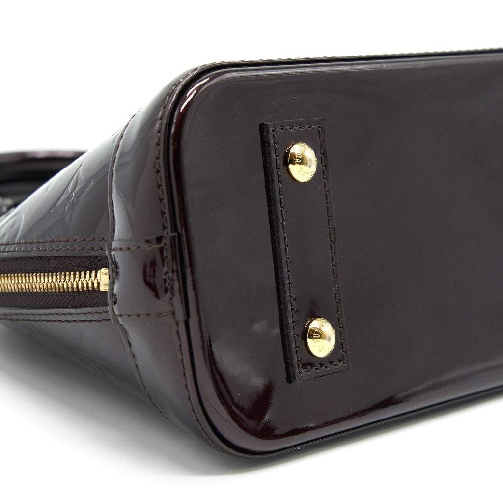 LOUIS VUITTON ALMA BB MONOGRAM VERNIS LEATHER AMARANTE