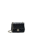 CHANEL 22C MINI SQUARE FLAP BAG LAMBSKIN BLACK LGHW(MICROCHIP)