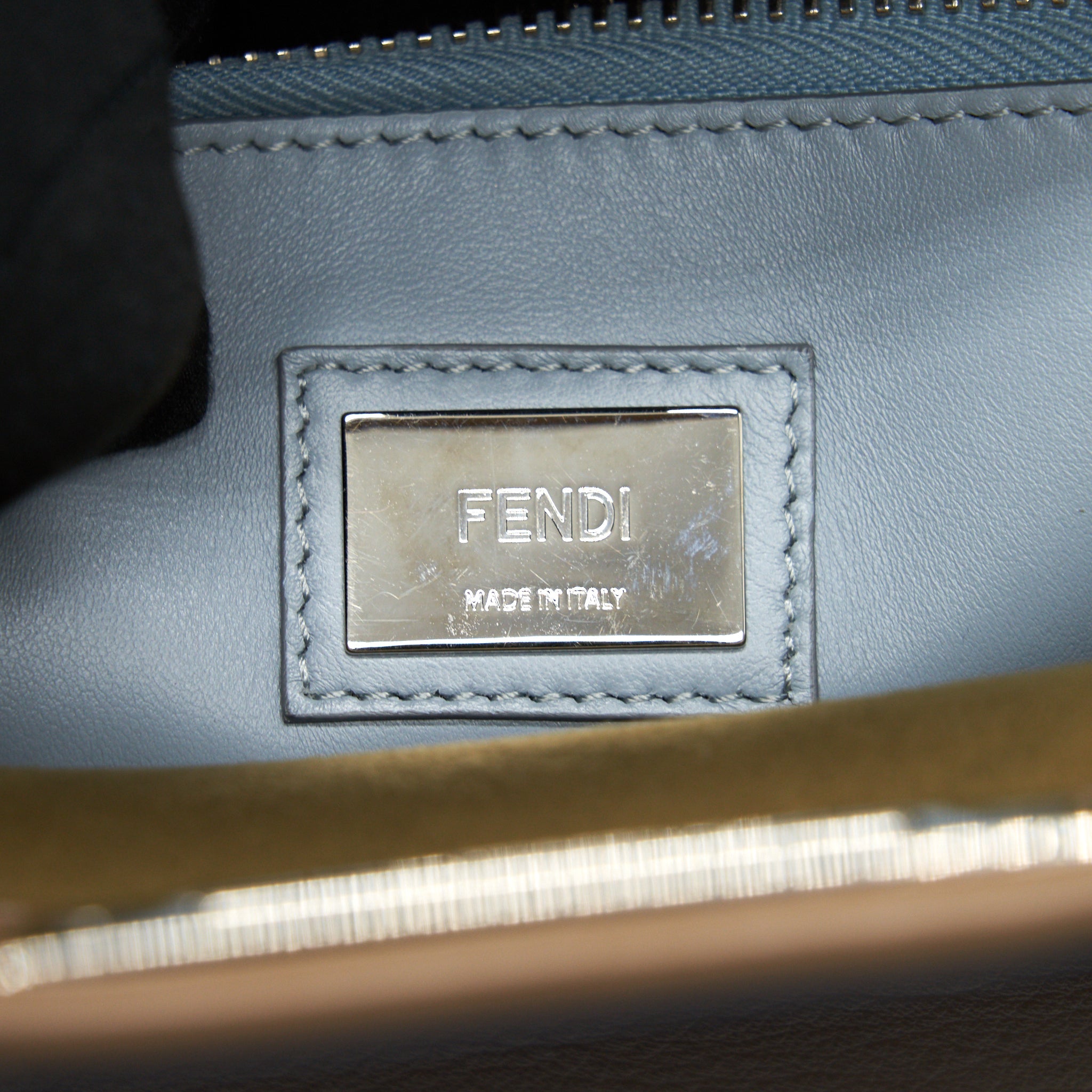 FENDI MEDIUM PEEKABOO BAG DARK BEIGE WITH SHW