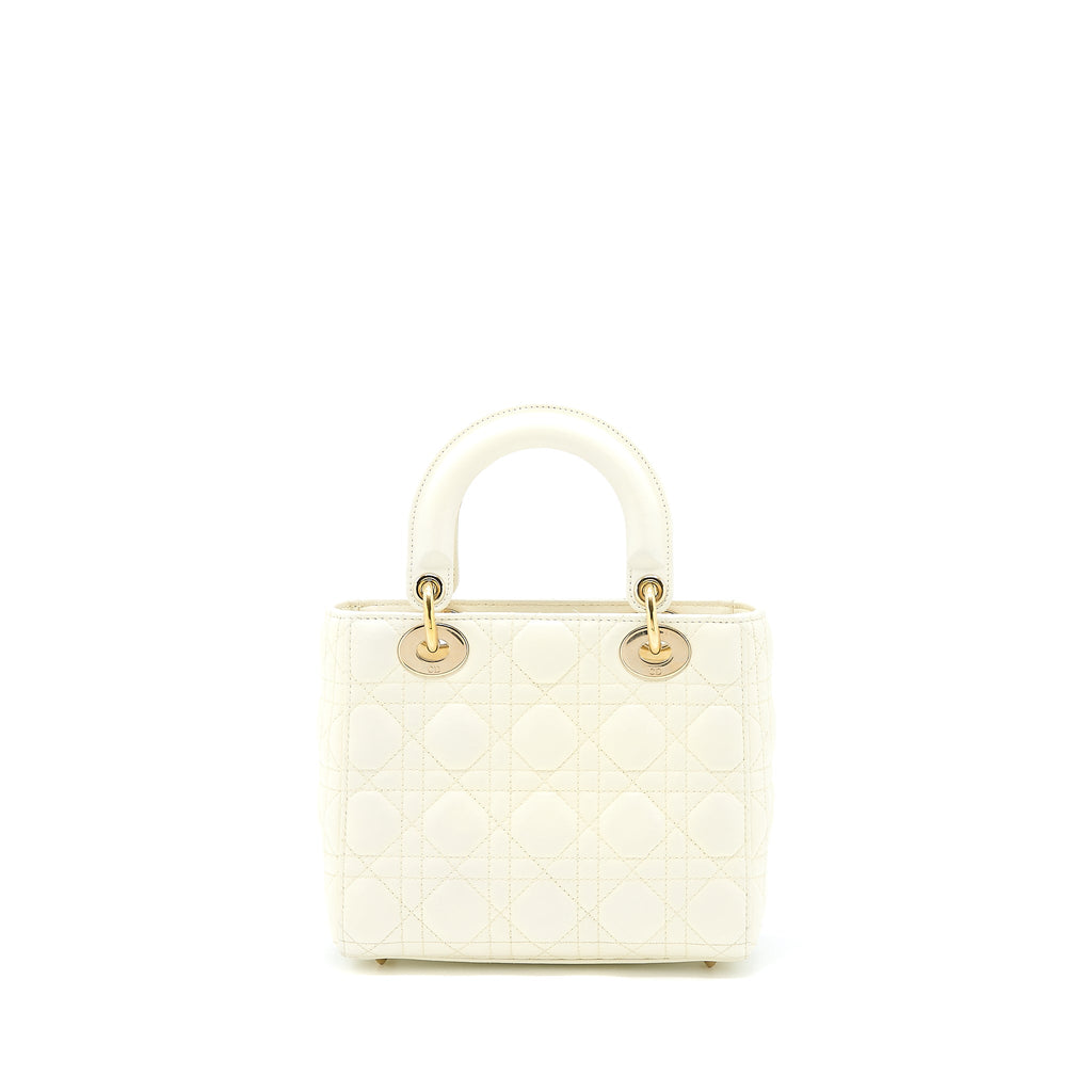 DIOR SMALL LADY DIOR MY ABCDIOR BAG LAMBSKIN WHITE LGHW