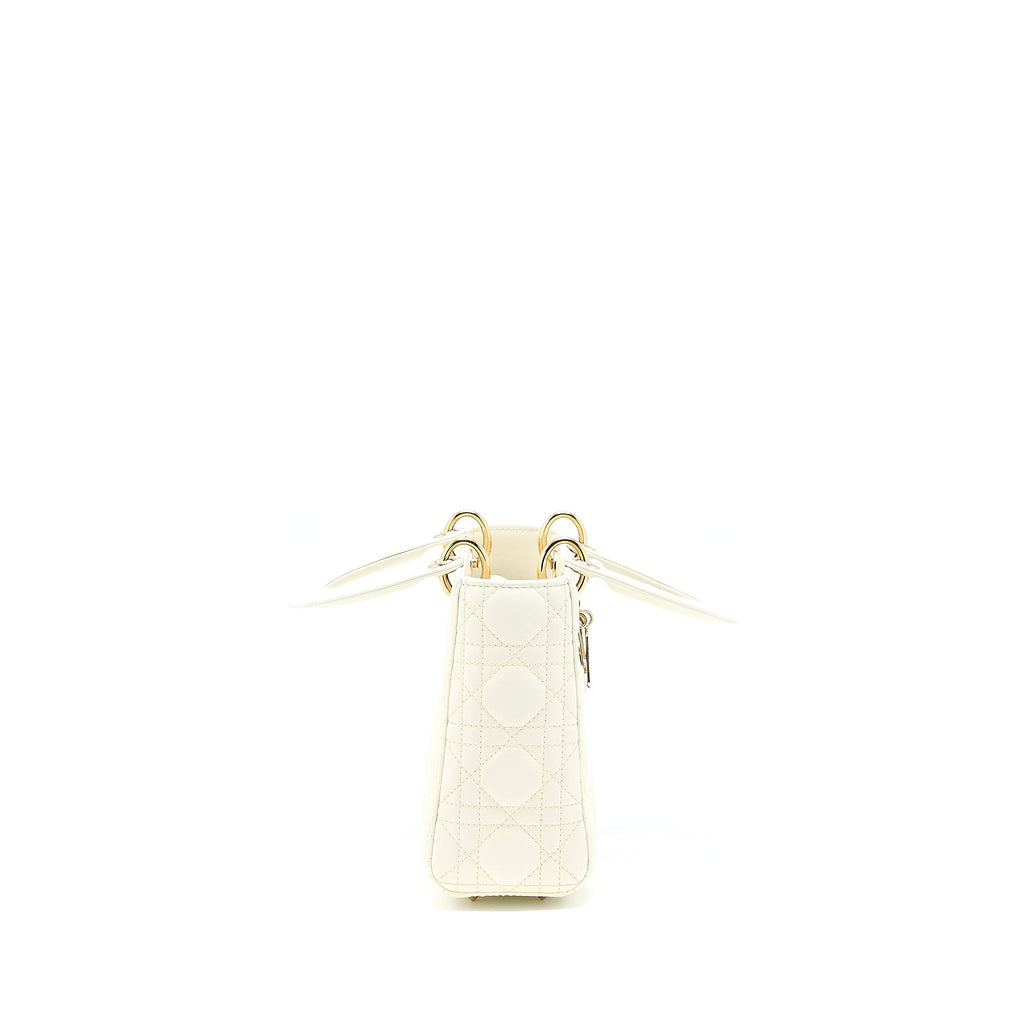 DIOR SMALL LADY DIOR MY ABCDIOR BAG LAMBSKIN WHITE LGHW