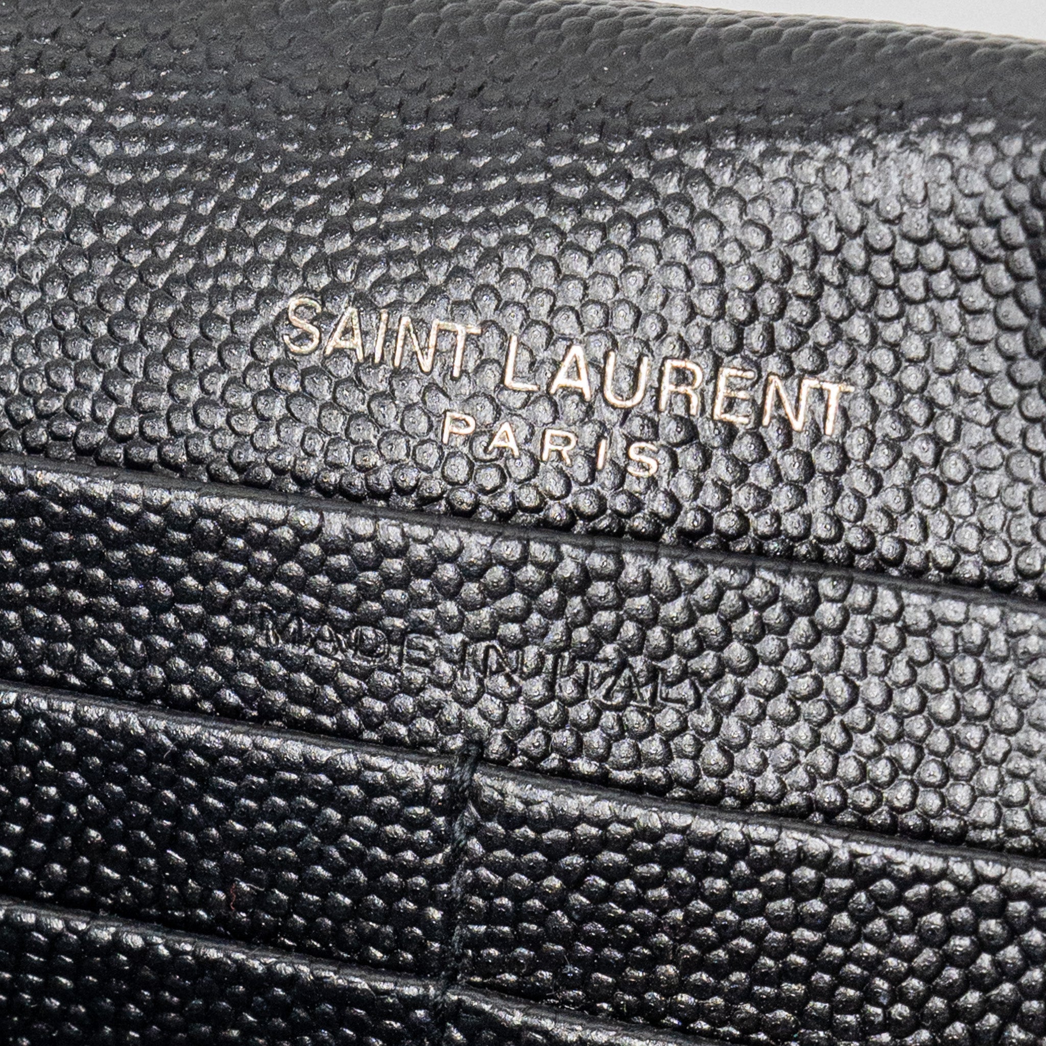 SAINT LAURENT/YSL ENVELOPE CHAIN WALLET CALFSKIN BLACK / BLACK HARDWARE