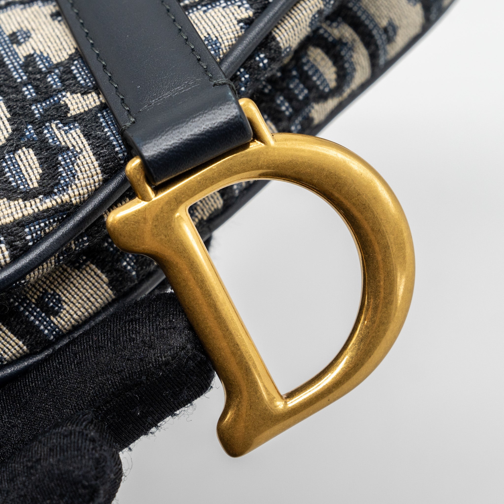 DIOR MINI SADDLE BAG BLUE OBLIQUE JACQUARD GHW