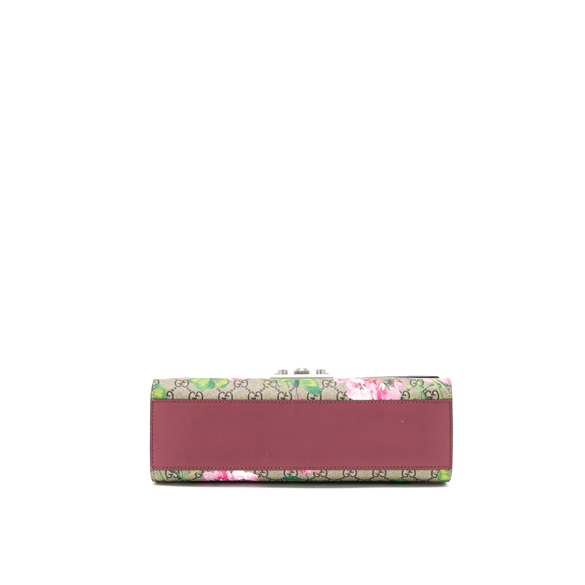 GUCCI PADLOCK SHOULDER FLOWER PRINTED / GG SUPREME RUTHENIUM HARDWARE