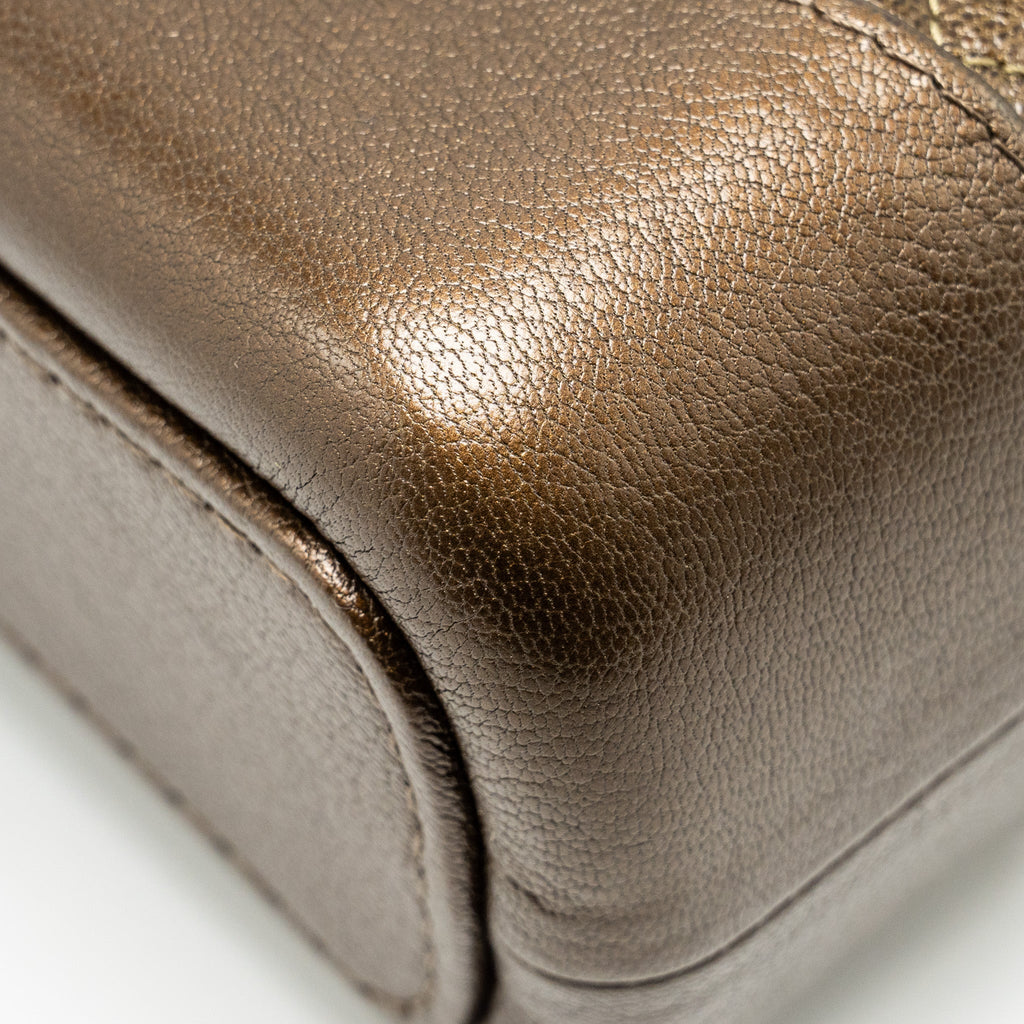 CHANEL SMALL GABRIELLE HOBO BAG METALLIC GOATSKIN DARK GOLD/BRONZE WITH MULTICOLOUR HARDWARE