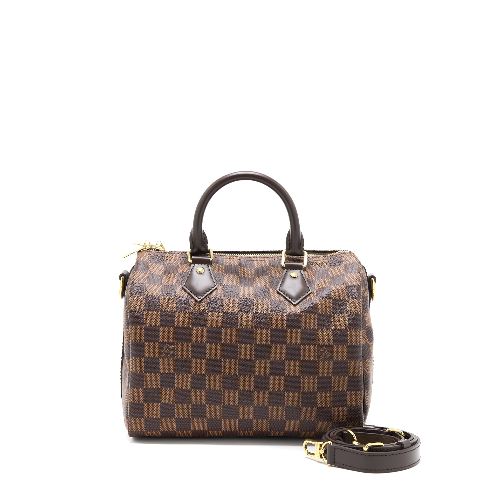 LOUIS VUITTON SPEEDY BANDOULIERE 25 DAMIER EBENE CANVAS GHW