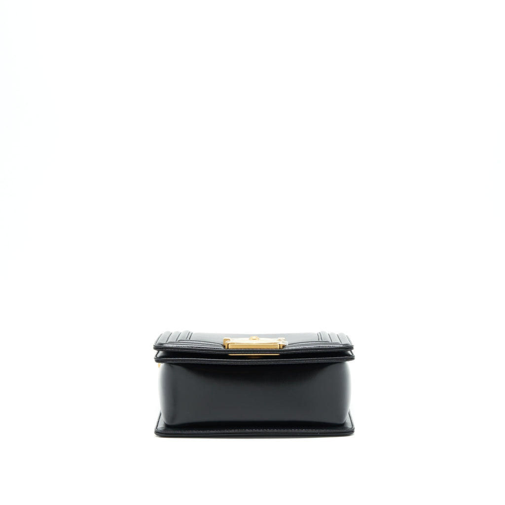 CHANEL 22P MINI BOY CHAIN HANDBAG CALFSKIN BLACK GHW