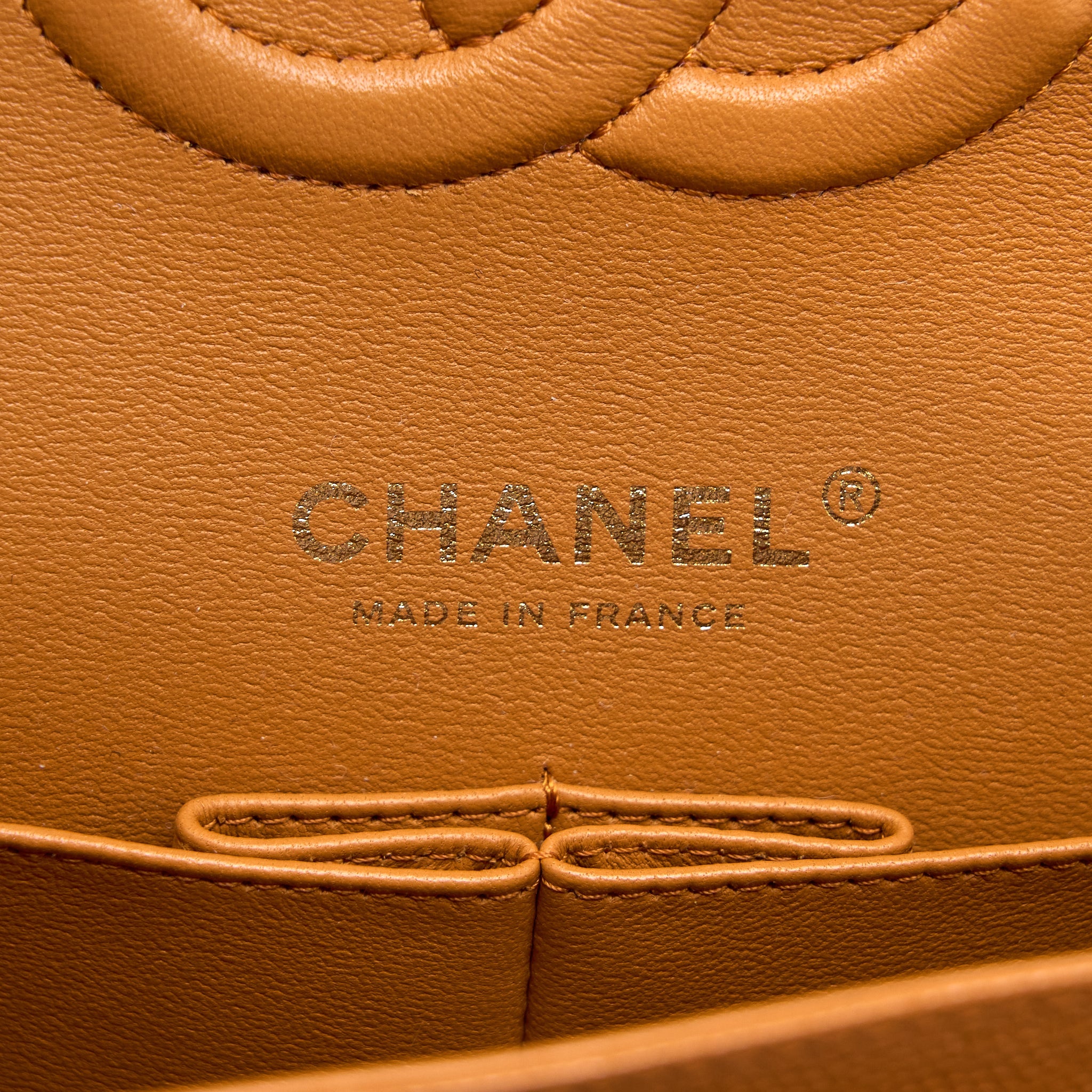 CHANEL MEDIUM CLASSIC DOUBLE FLAP BAG CAVIAR CARAMEL LGHW (MICROCHIP)