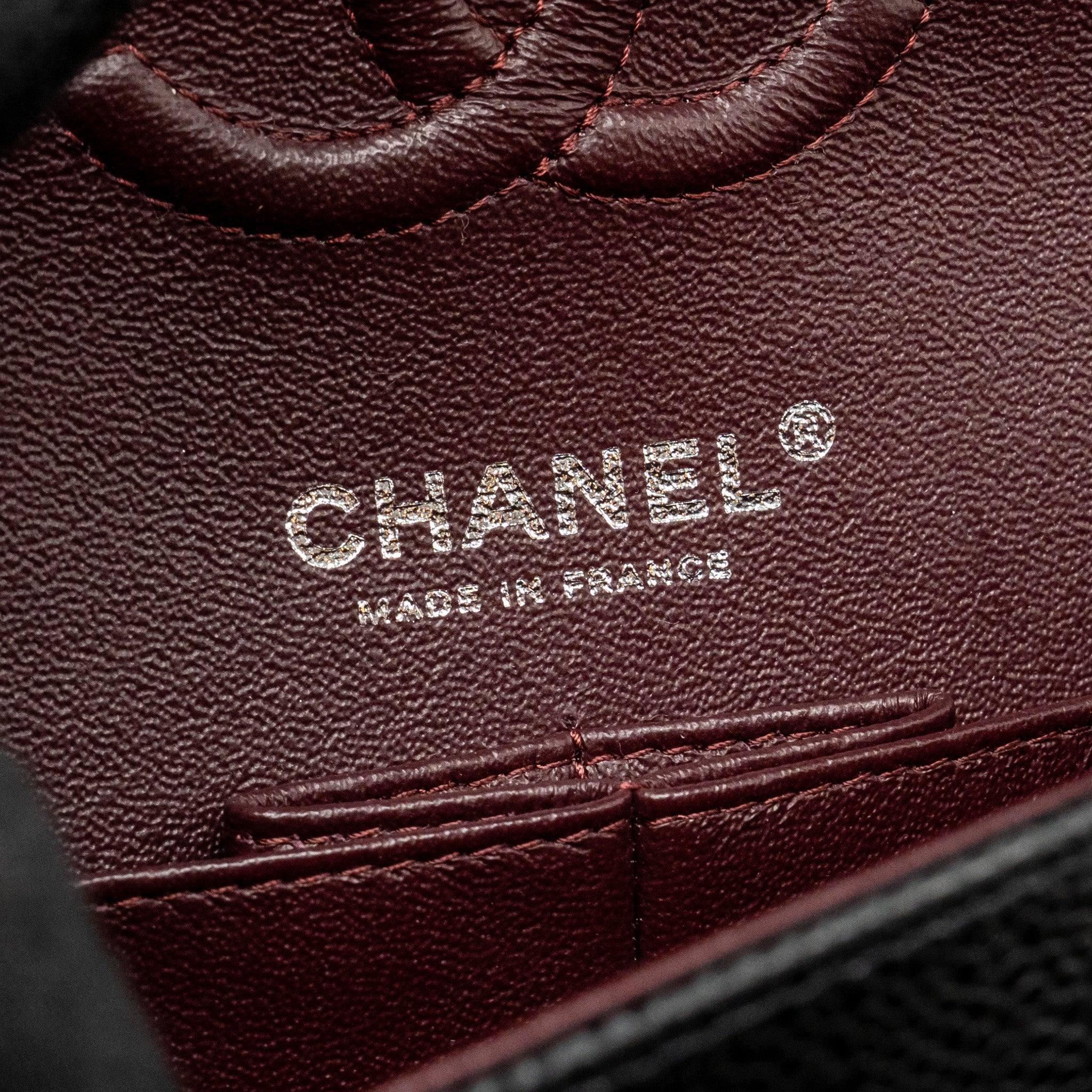 CHANEL SMALL CLASSIC DOUBLE FLAP BAG CAVIAR BLACK SHW