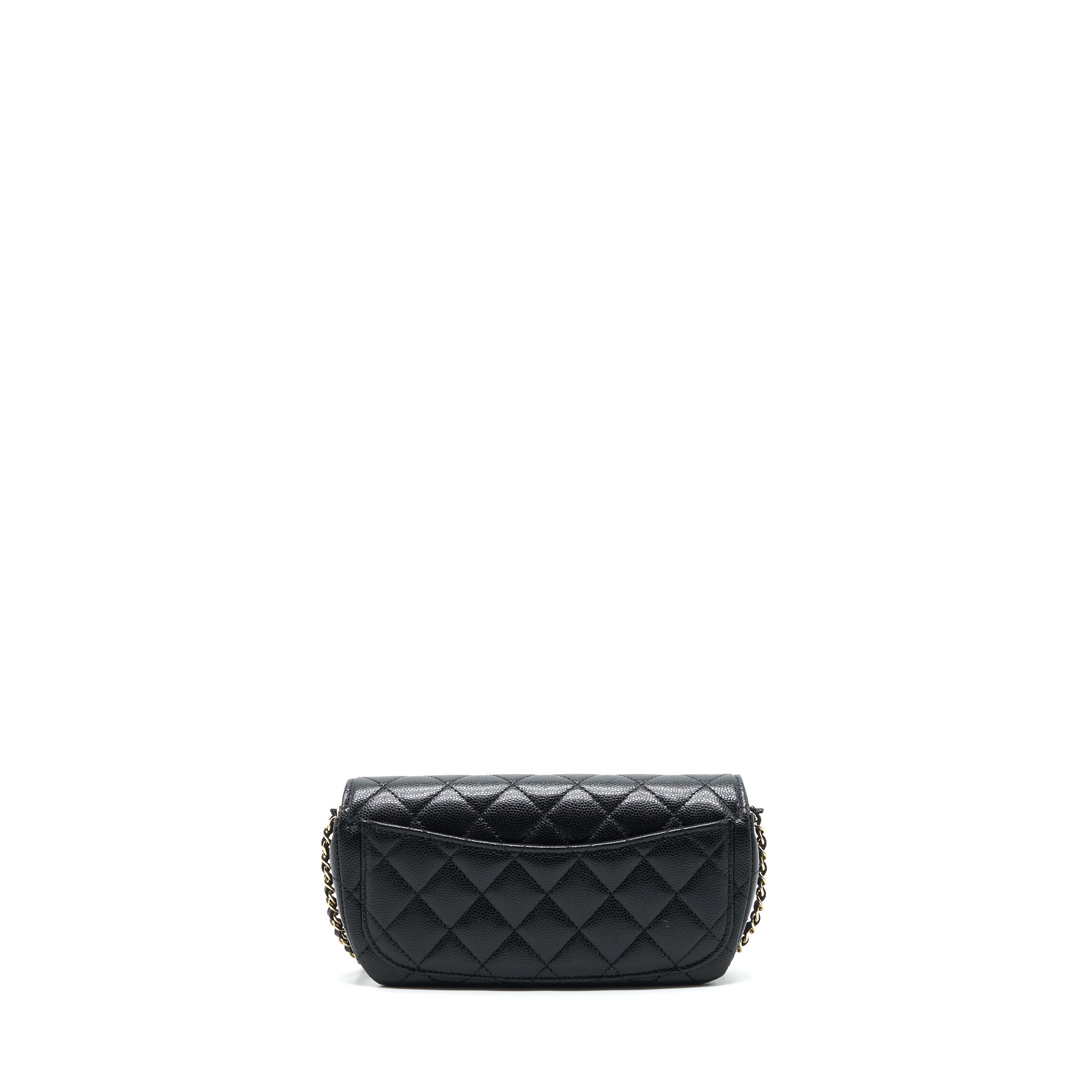 CHANEL MINI GLASS CASE BAG CAVIAR BLACK LGHW