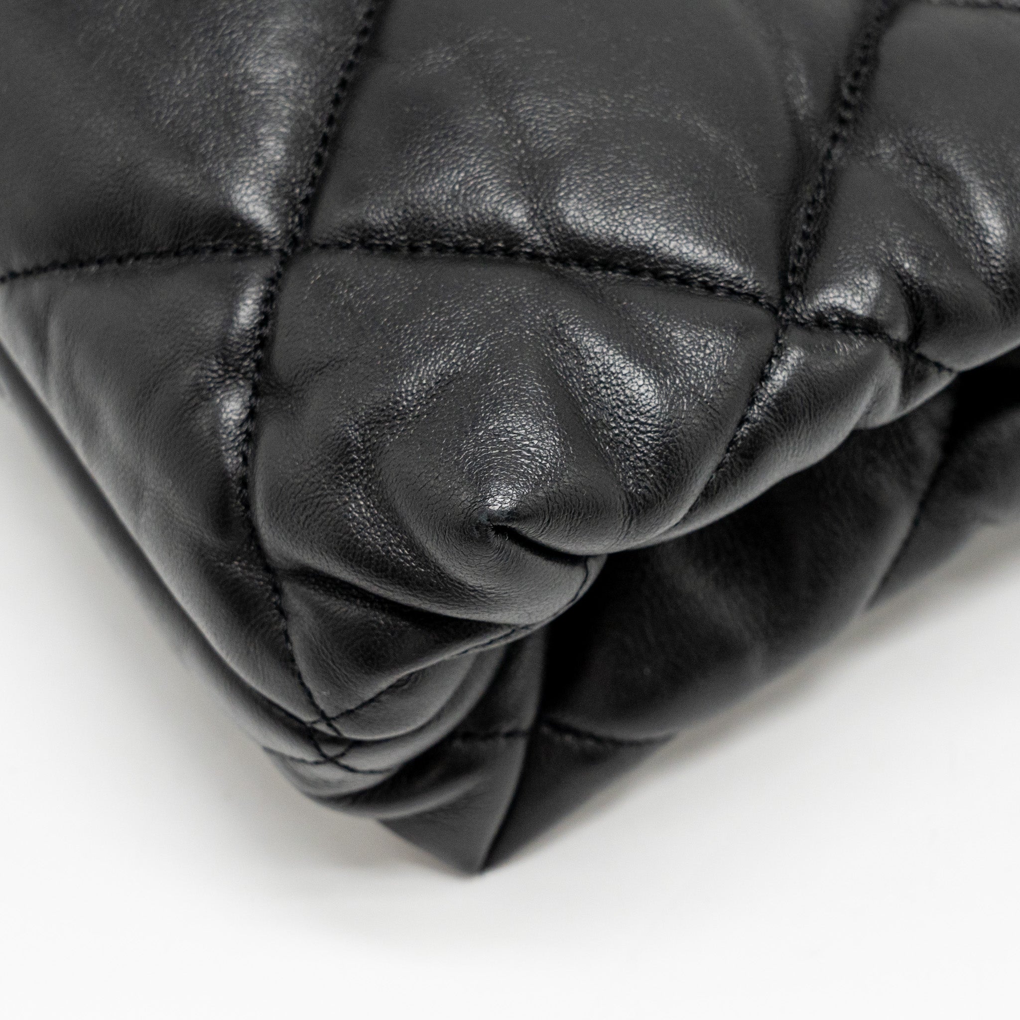 CHANEL QUILTED DOUBLE CHAIN SHOULDER BAG LAMBSKIN BLACK GHW (MICOCHIP)