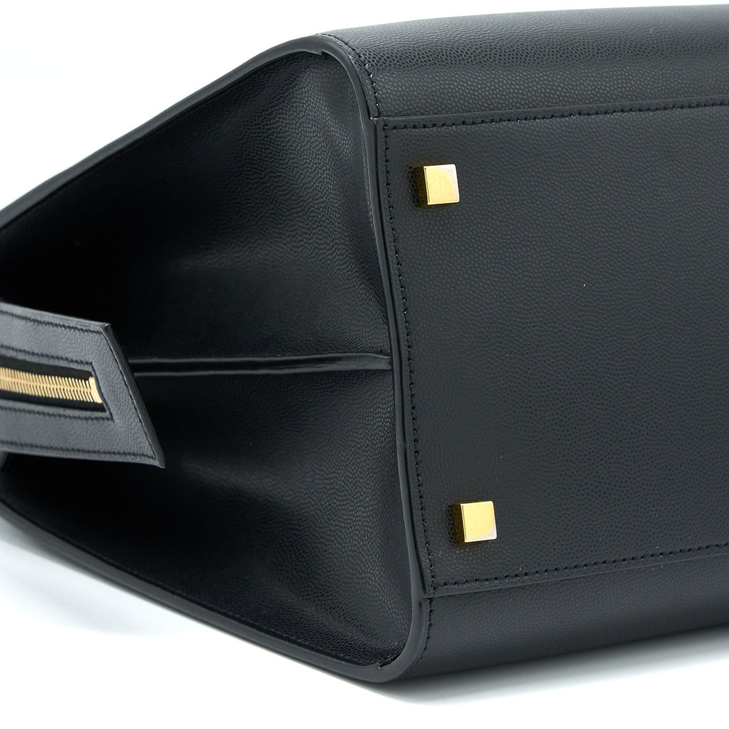 SAINT LAURENT/YSL MEDIUM UPTOWN TOTE BAG CALFSKIN BLACK GHW