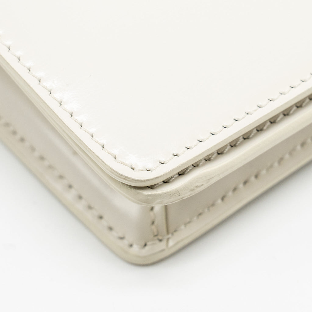 CELINE TRAPEZE TRIOMPHE SHOULDER BAG SHINY CALFSKIN WHITE SHW