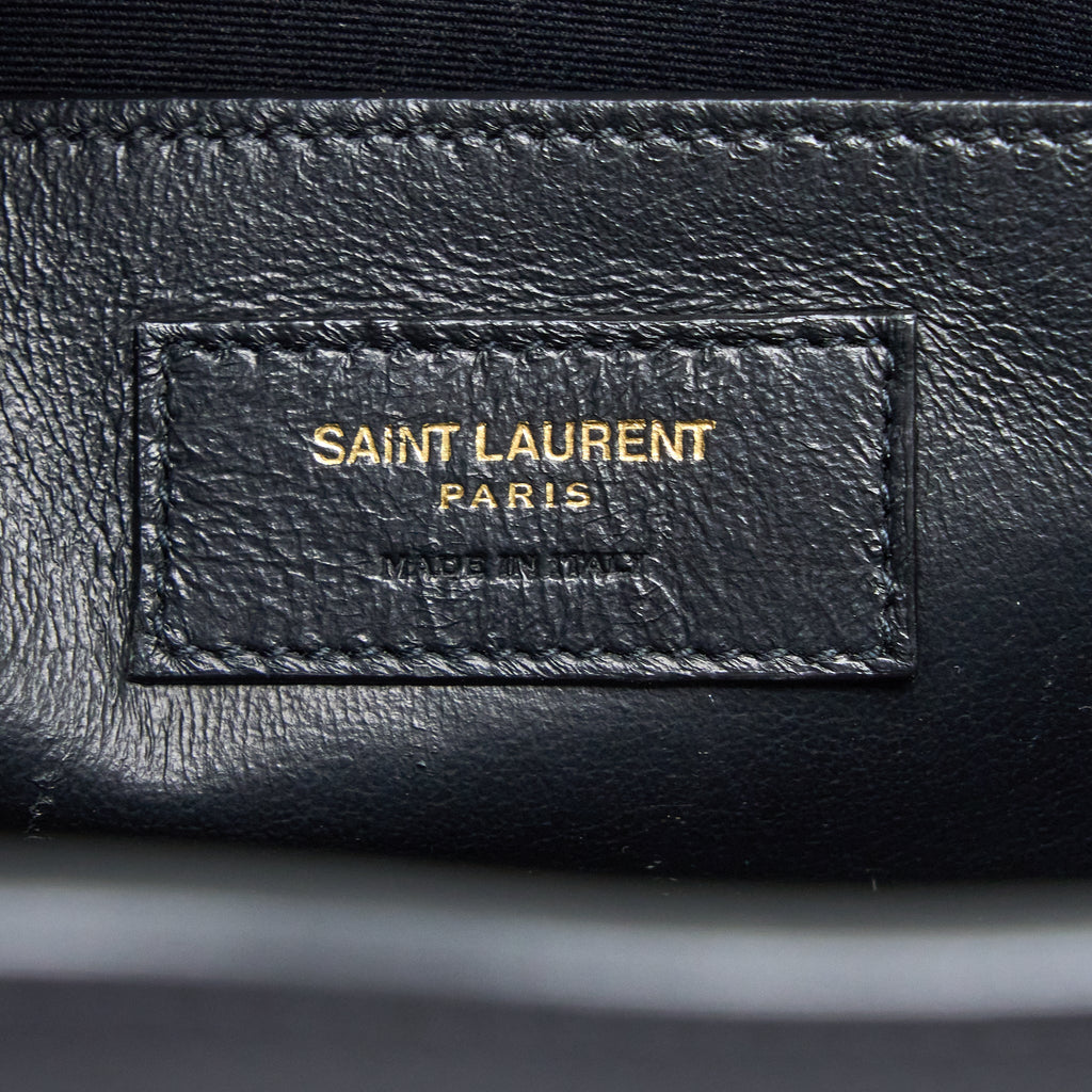 SAINT LAURENT/YSL MEDIUM UPTOWN TOTE BAG CALFSKIN BLACK GHW