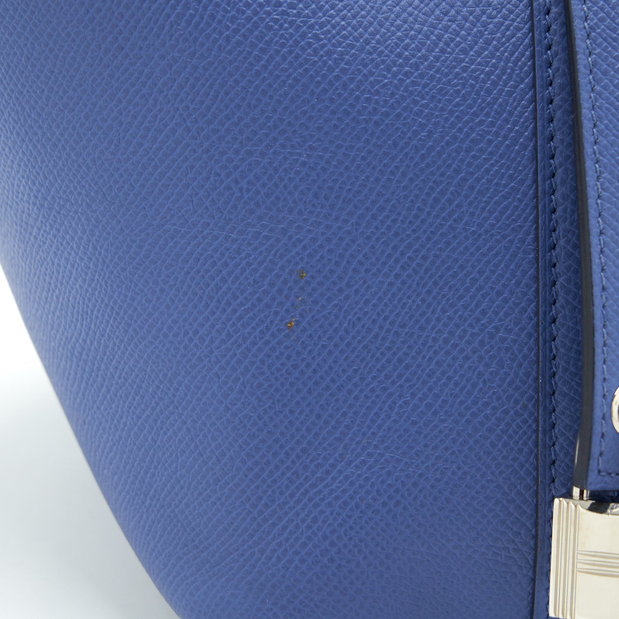 HERMES TRESSAGE DE CUIR PICOTIN 18 LOCK BAG EPSOM BLUE BRIGHTON SHW