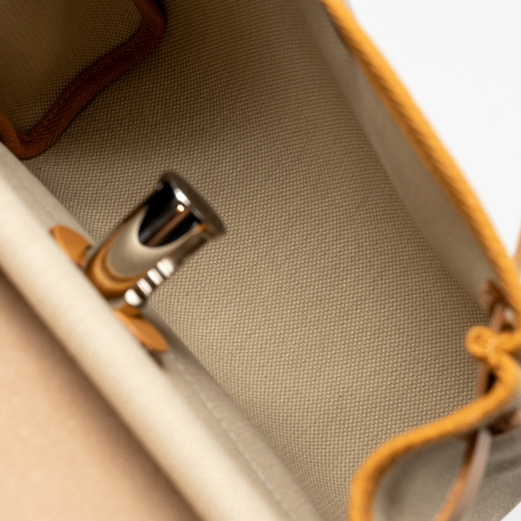 HERMES HERBAG MINI CANVAS/HUNTER LEATHER BETON / NATURAL SABLE SHW
