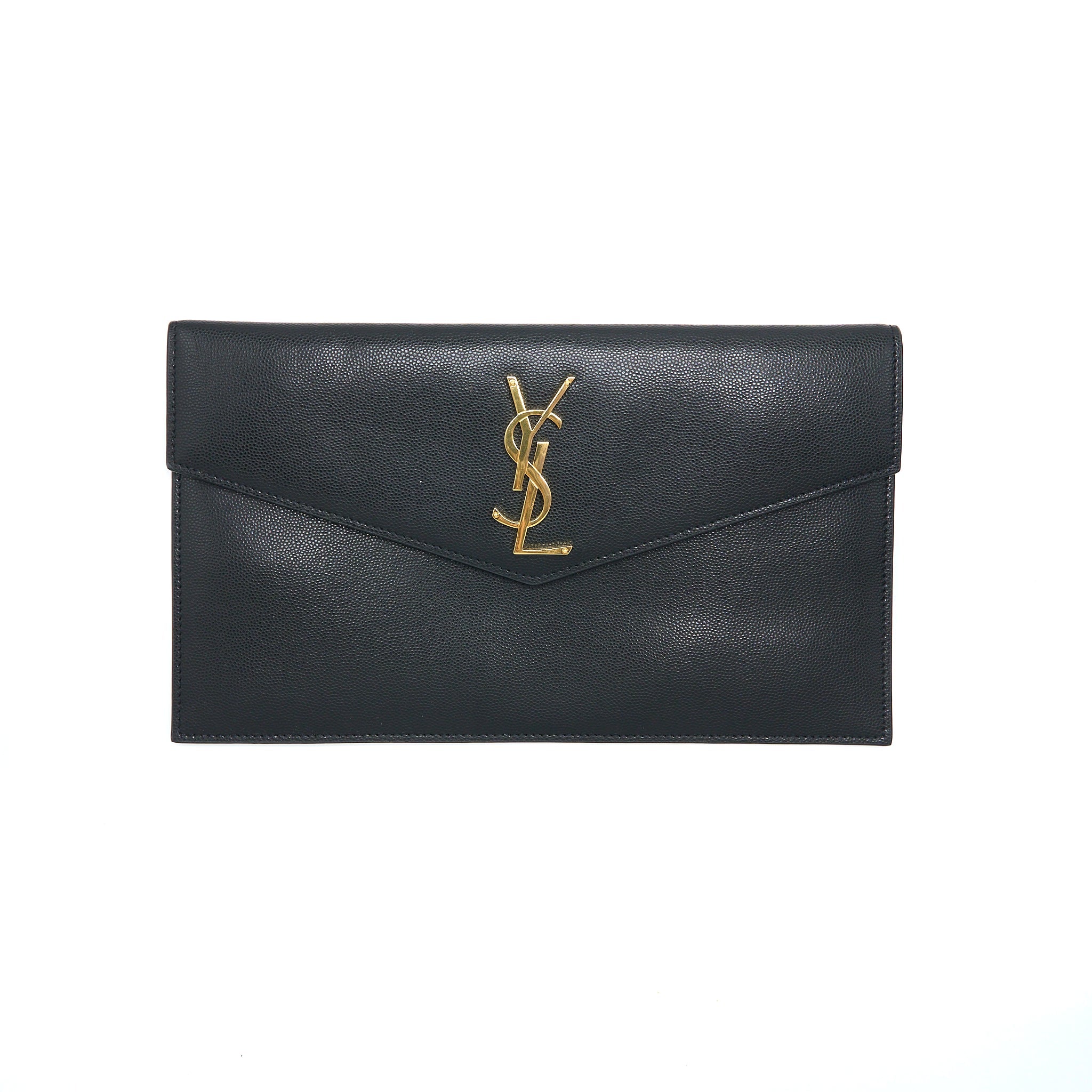 SAINT LAURENT/YSL MEDIUM UPTOWN TOTE BAG CALFSKIN BLACK GHW