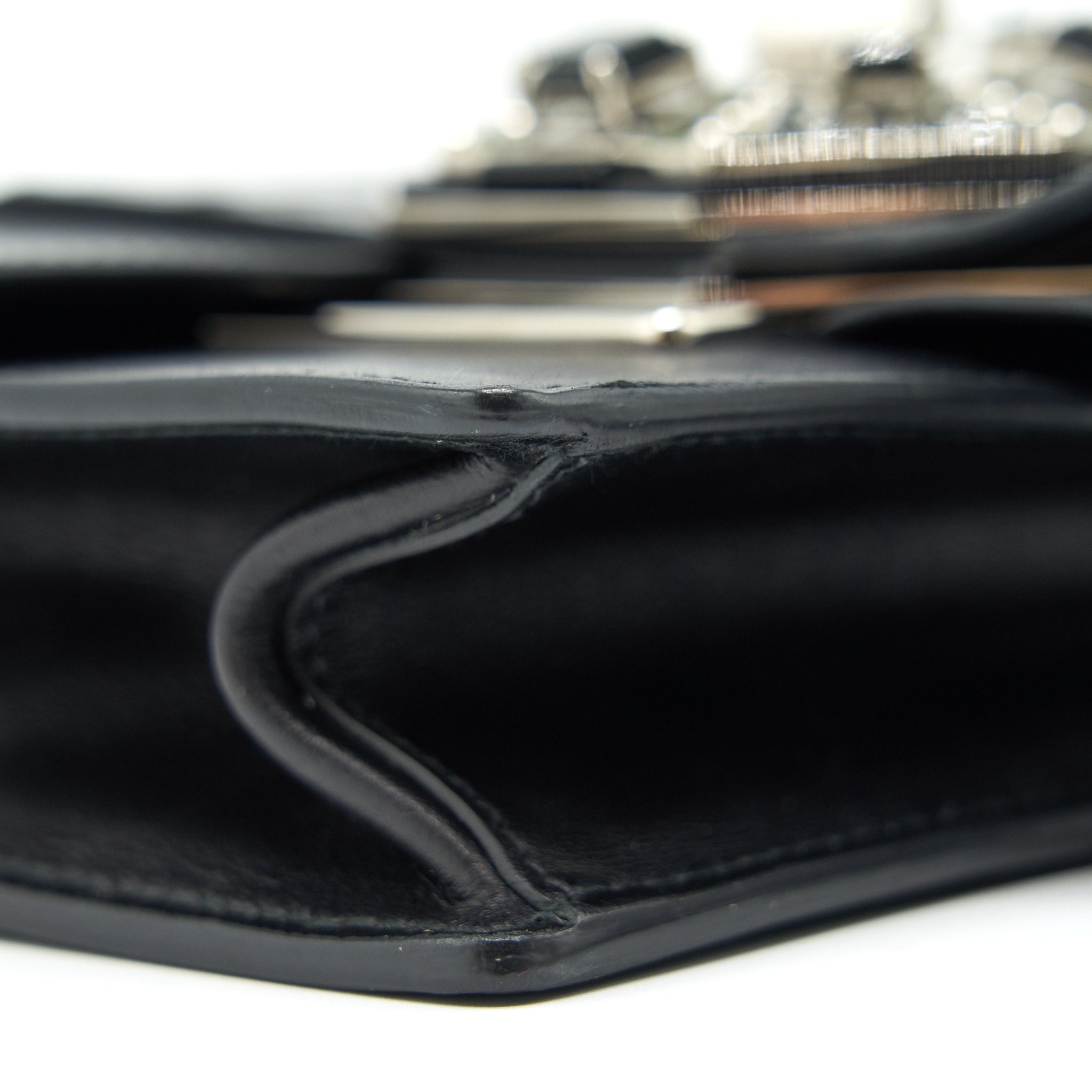 PRADA PLAX JEWELS RIBBON BAG 1BD067 BLACK SHW
