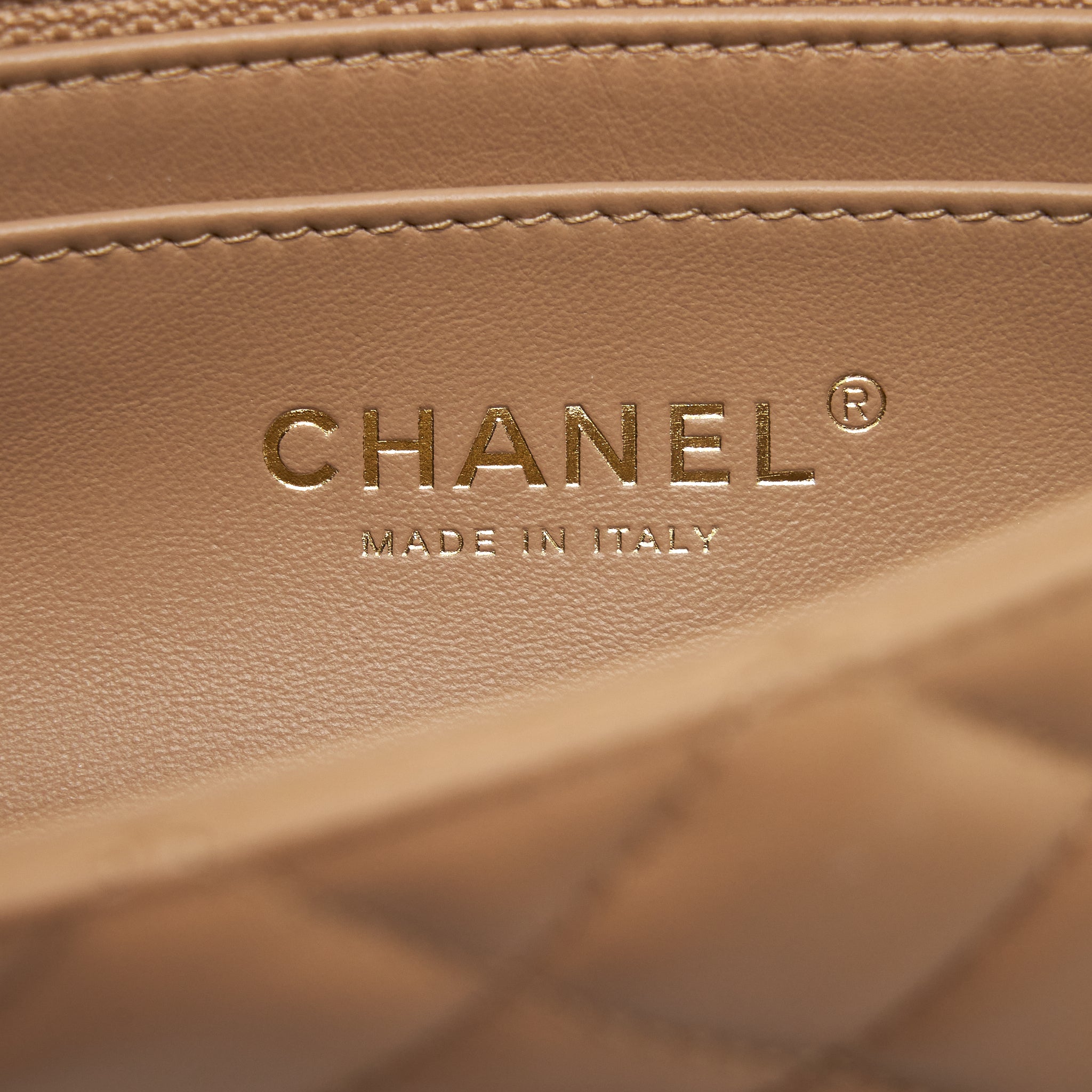 CHANEL 22B PEARL CRUSH MINI RECTANGULAR FLAP BAG LAMBSKIN DARK BEIGE GHW (MICROCHIP)