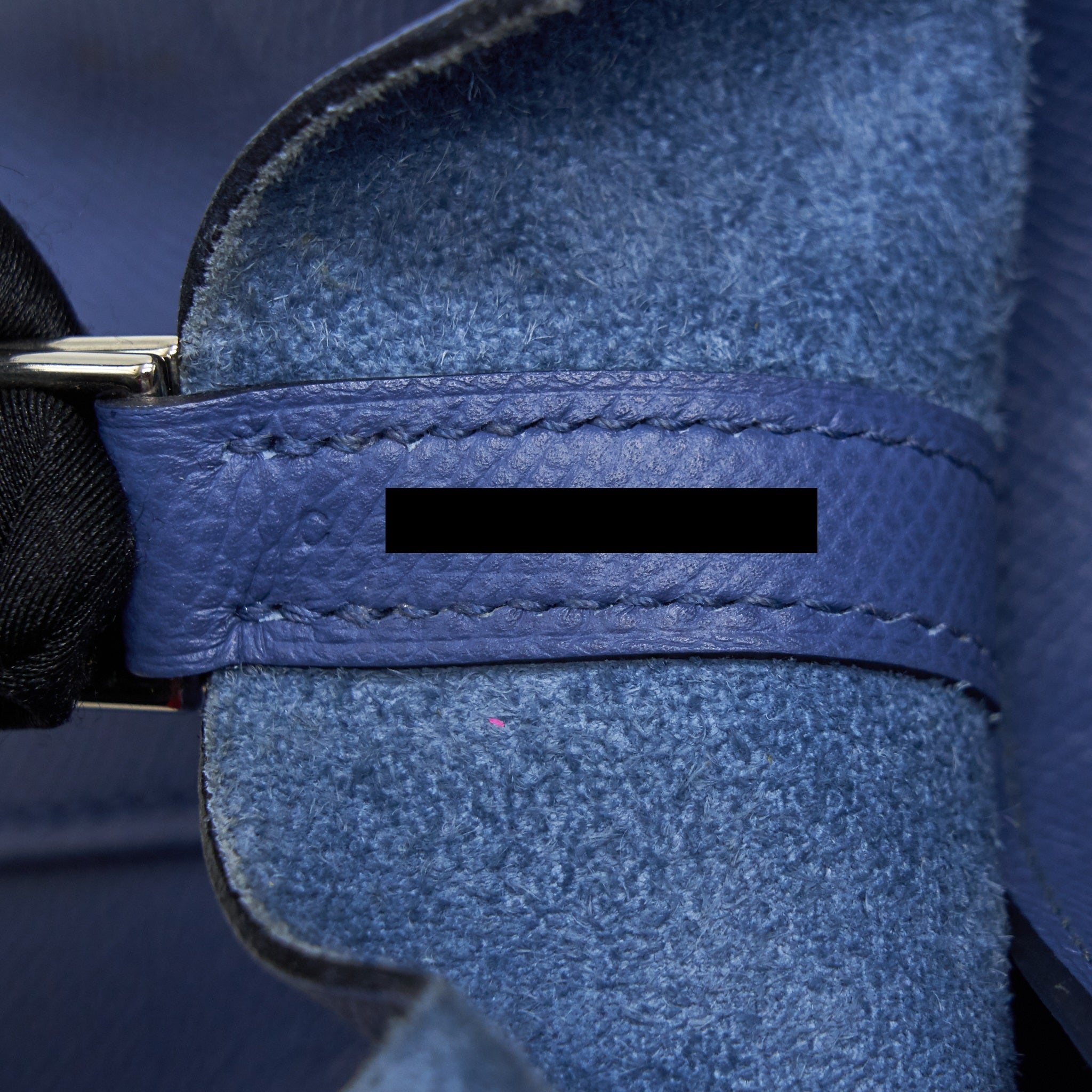 HERMES TRESSAGE DE CUIR PICOTIN 18 LOCK BAG EPSOM BLUE BRIGHTON SHW