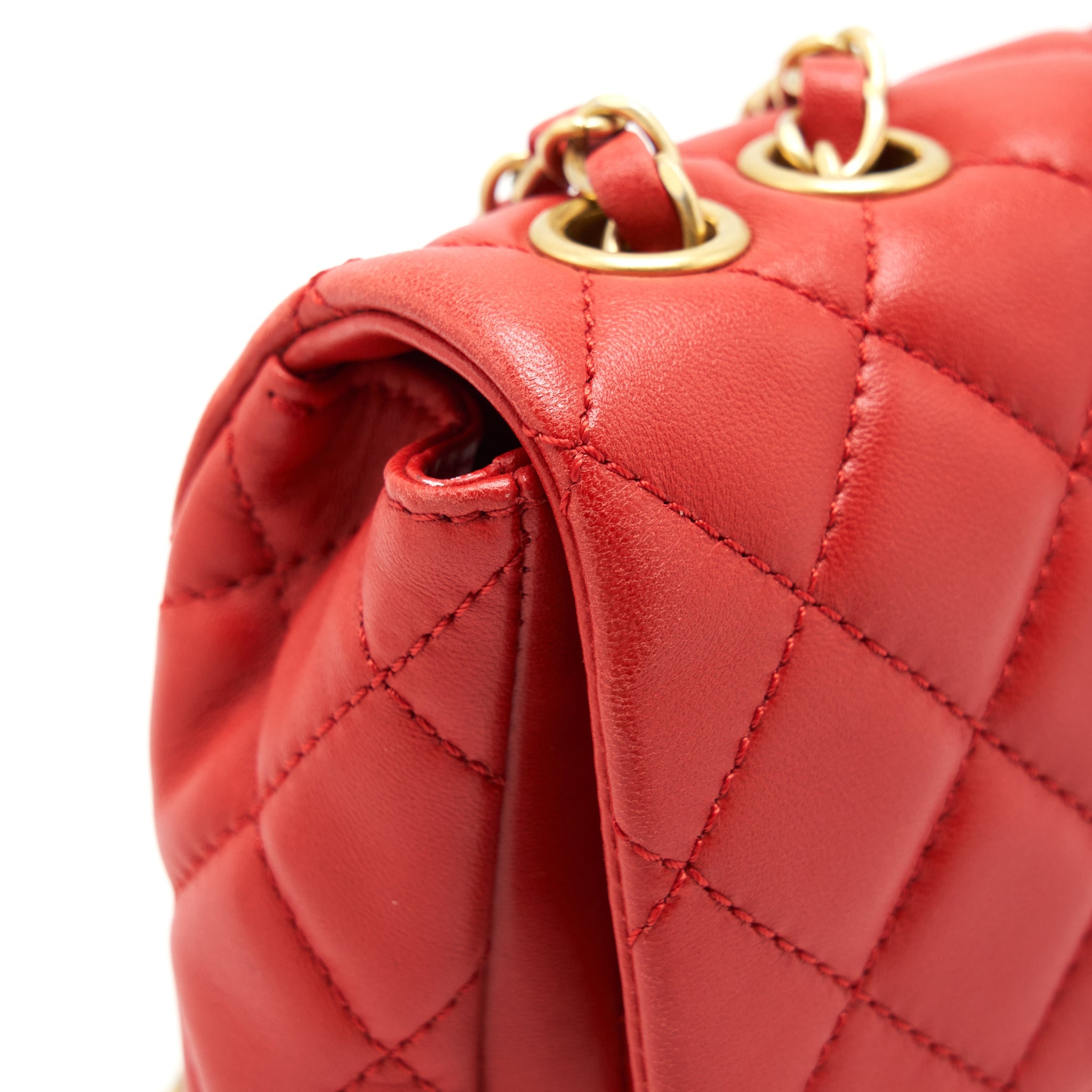CHANEL NOW AND FOR EVER CRUISE SEASONAL LAMBSKIN RED GHW