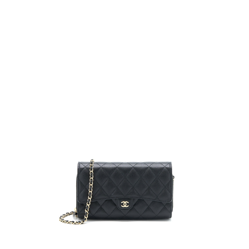 CHANEL 3 IN 1 WALLET ON CHAIN CAVIAR BLACK LGHW
