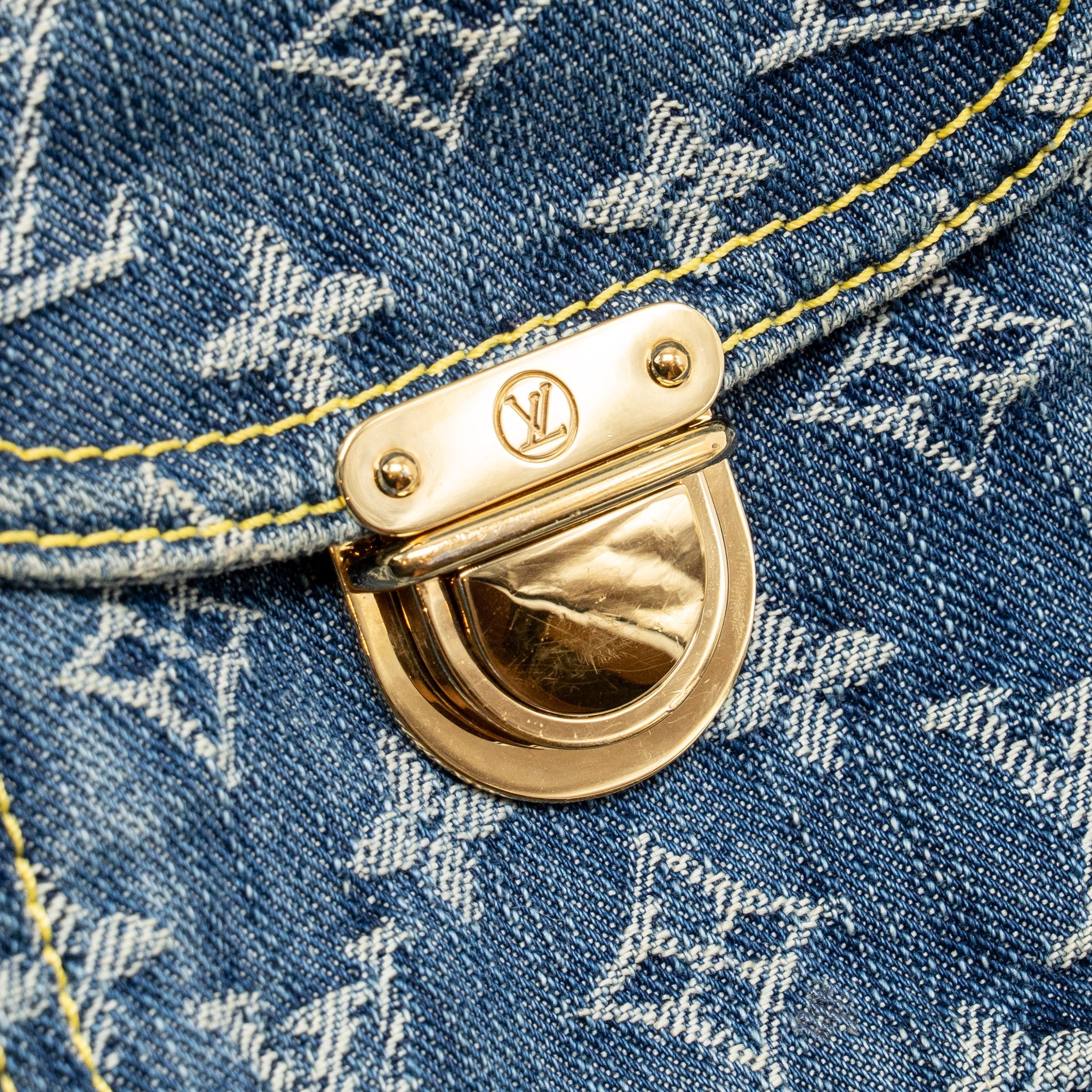 LOUIS VUITTON VINTAGE DENIM CAMERA BAG MONOGRAM BLUE DENIM GHW