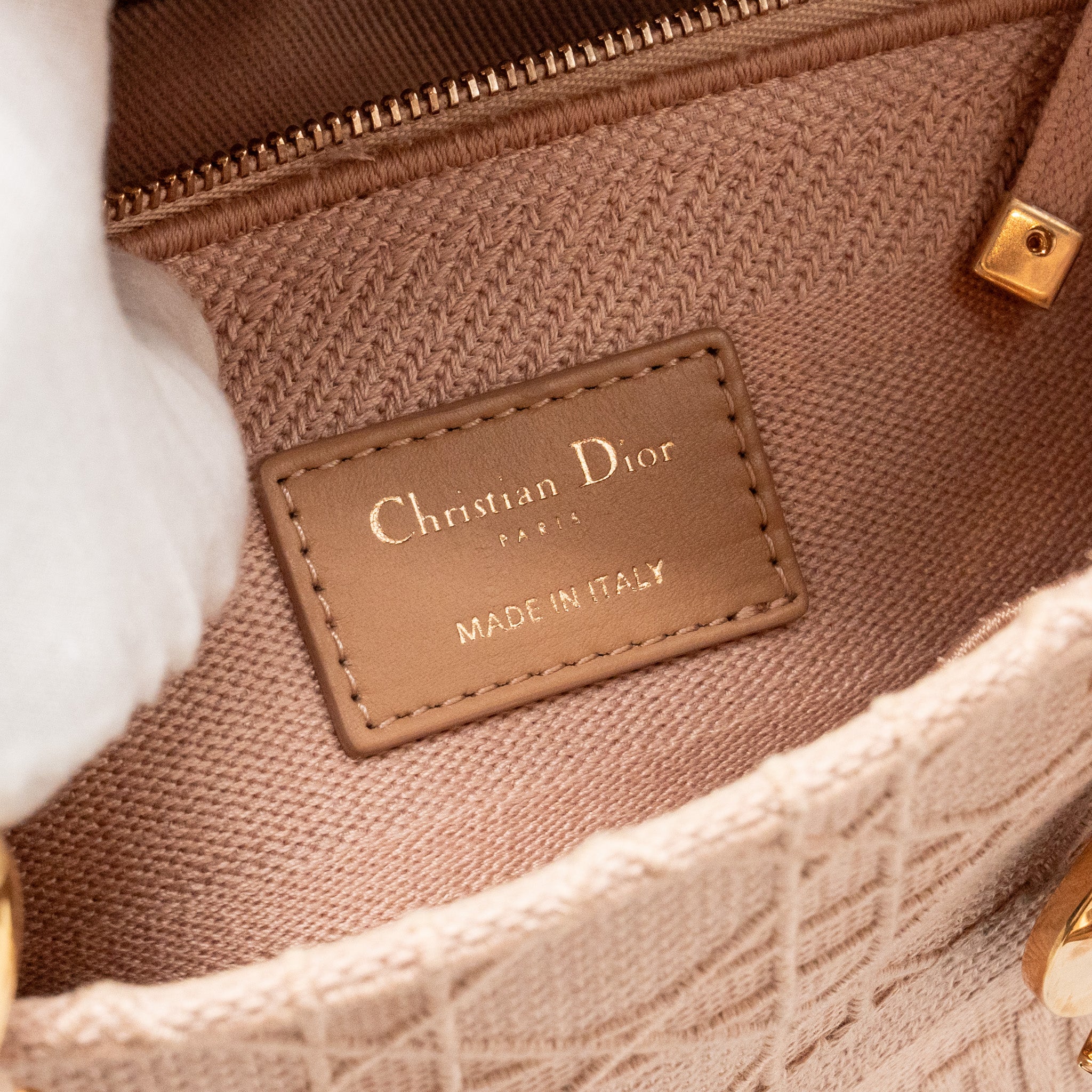 DIOR MEDIUM LADY D-LITE BAG CANNAGE EMBROIDERY ROSEWOOD PINK HARDWARE