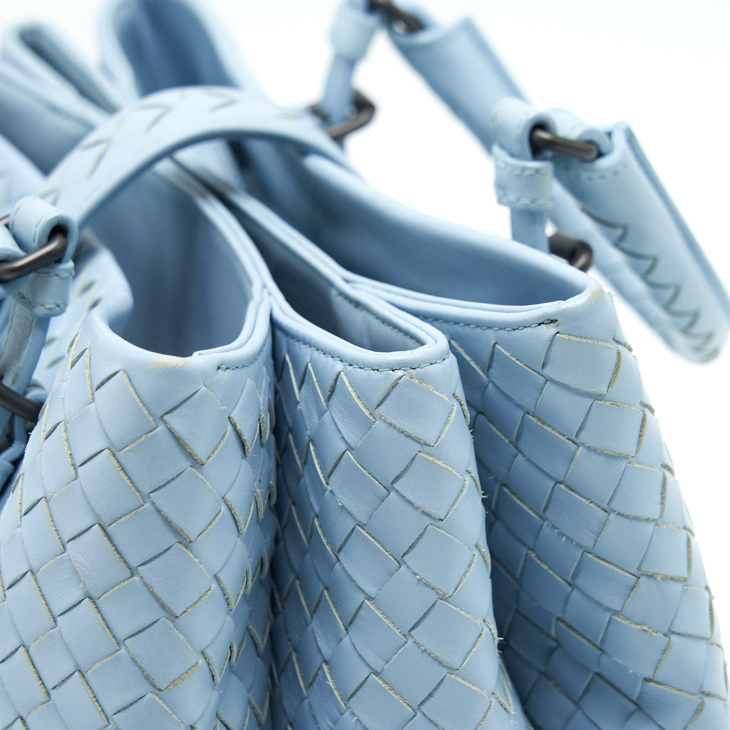 BOTTEGA VENETA ROMA TOTE BAG LAMBSKIN LIGHT BLUE