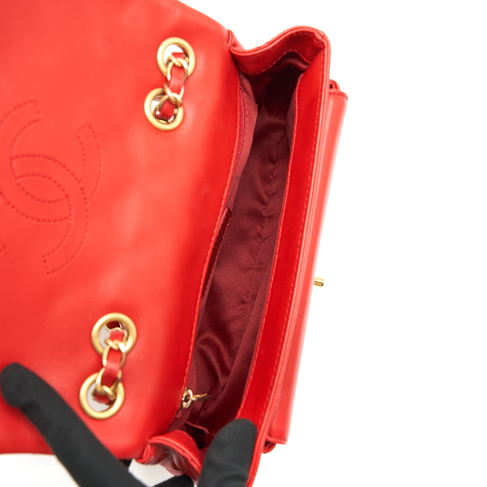 CHANEL NOW AND FOR EVER CRUISE SEASONAL LAMBSKIN RED GHW