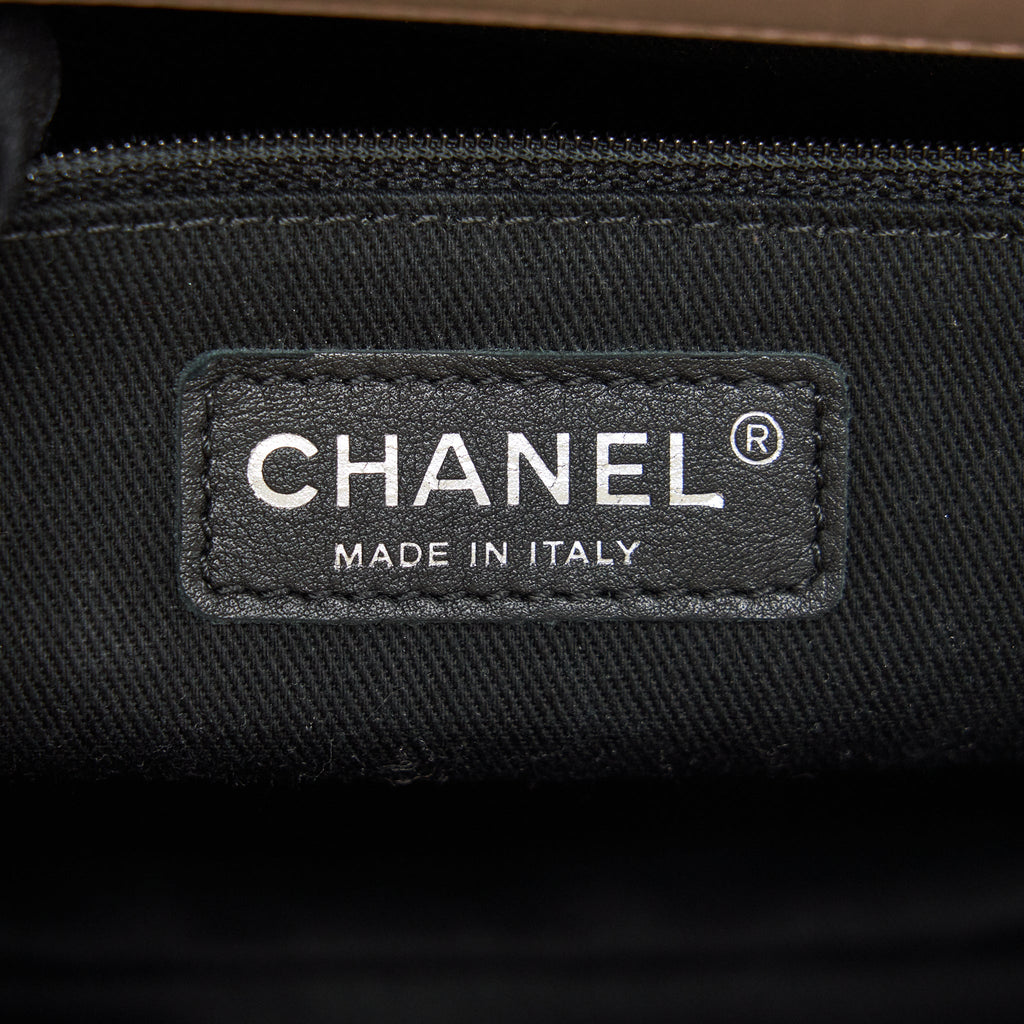 CHANEL TOP HANDLE FLAP BAG WITH CHAIN BEIGE/ BLACK SERIAL20