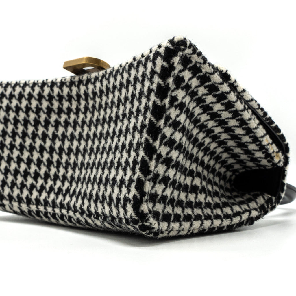 BALENCIAGA HOURGLASS S WOOL HOUNDSTOOTH BLACK/WHITE GHW