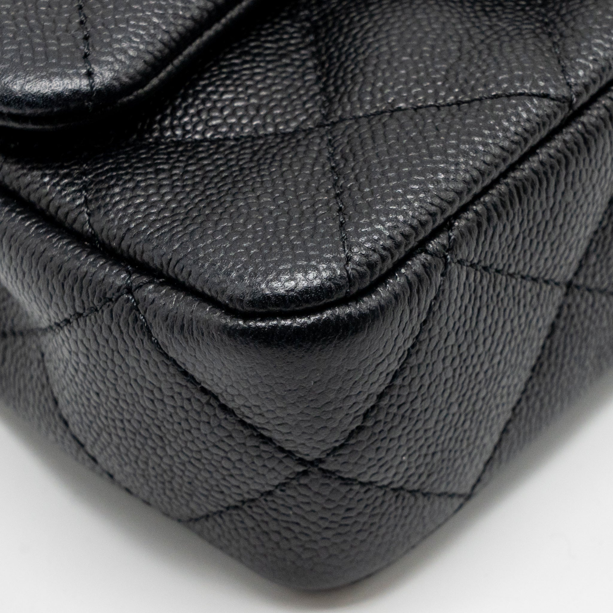 CHANEL COCO LOVE MINI FLAP BAG ADJUSTABLE CHAIN CAVIAR BLACK GHW (MICROCHIP)