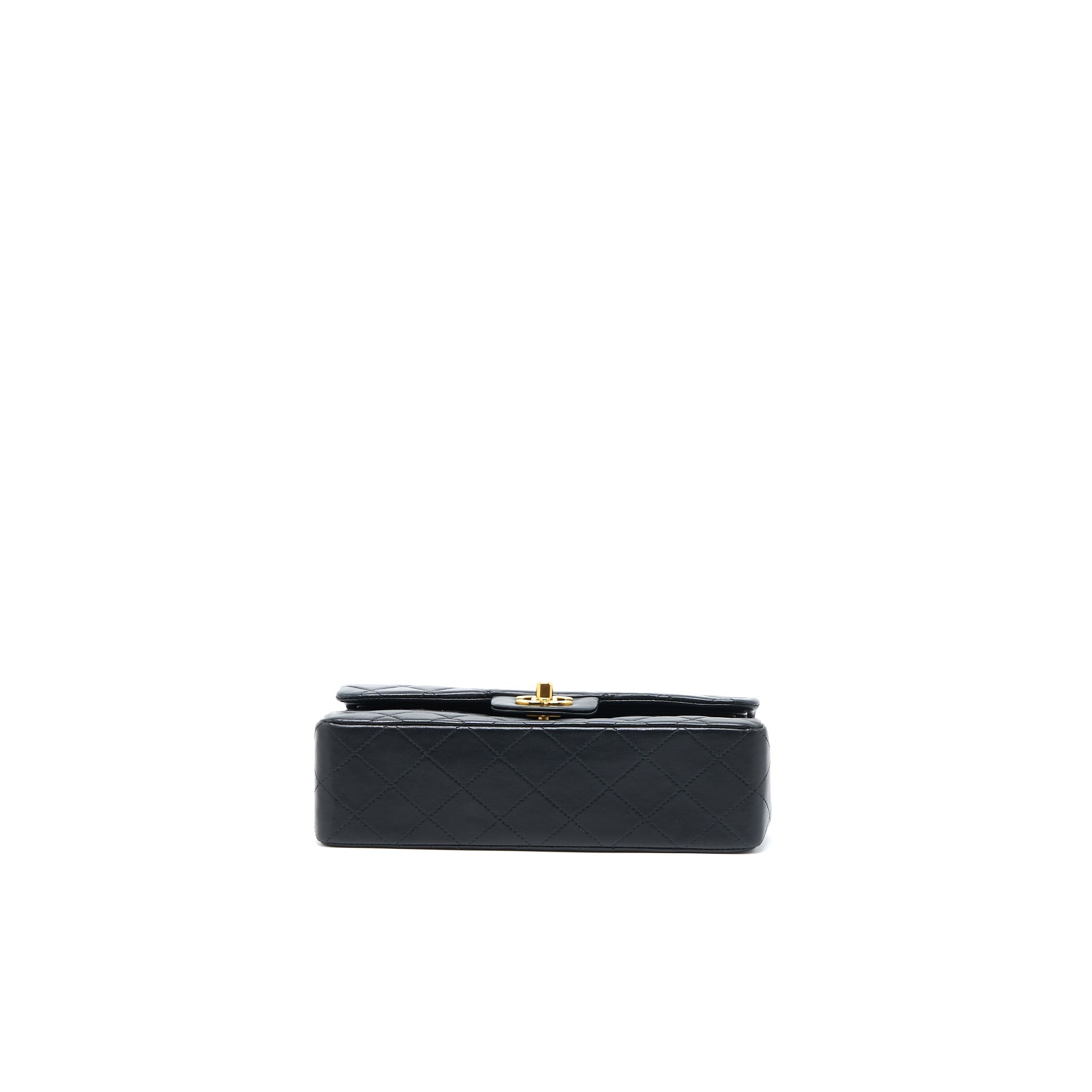 CHANEL VINTAGE SMALL CLASSIC DOUBLE FLAP BAG LAMBSKIN BLACK GHW