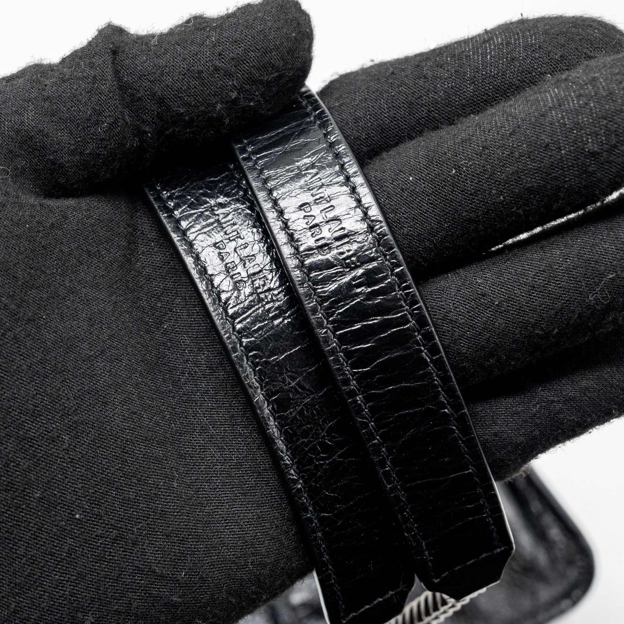 SAINT LAURENT BABY NIKI LEATHER BLACK SHW