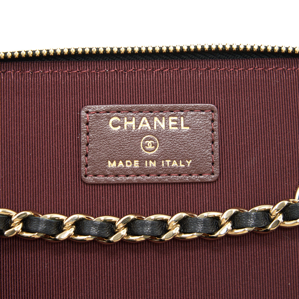 CHANEL SMALL LONG VANITY LAMBSKIN BLACK