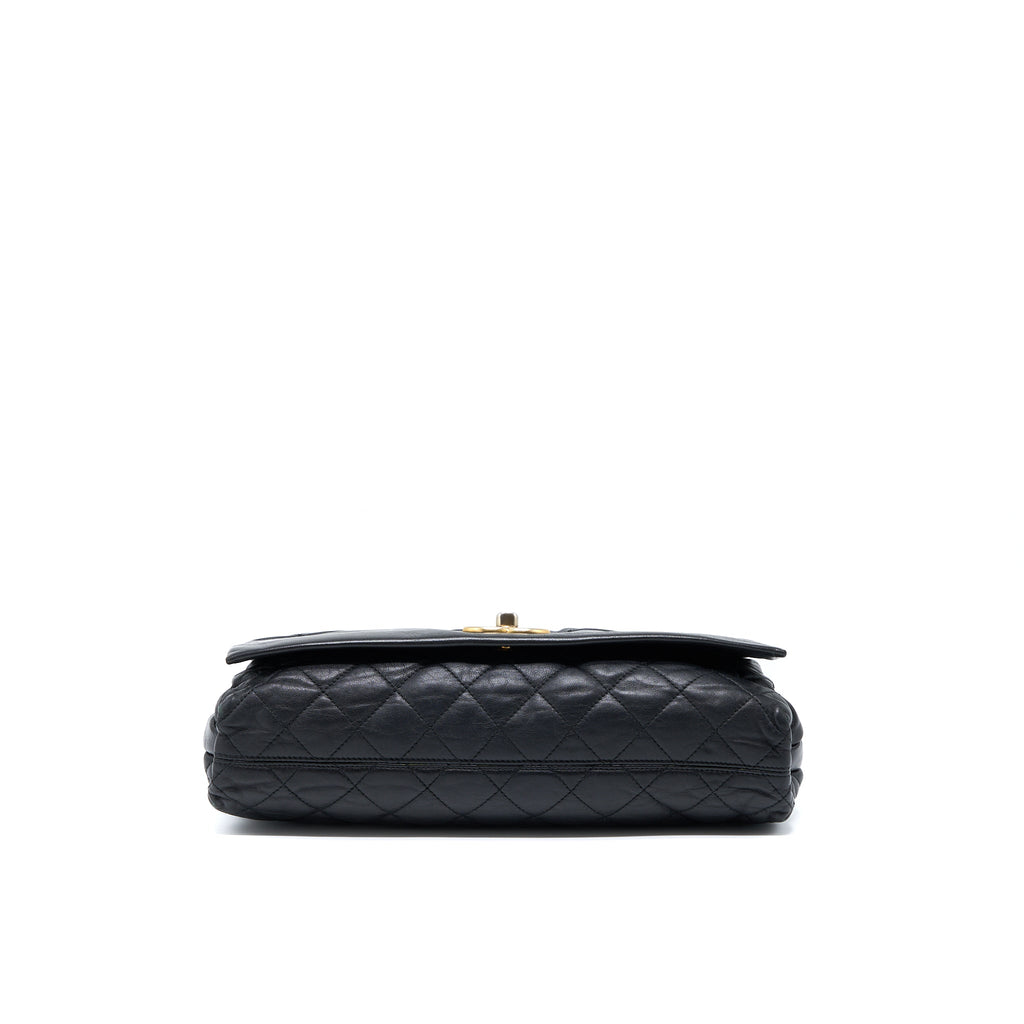 CHANEL QUILTED SEASONAL FLAP BAG BLACK GHW