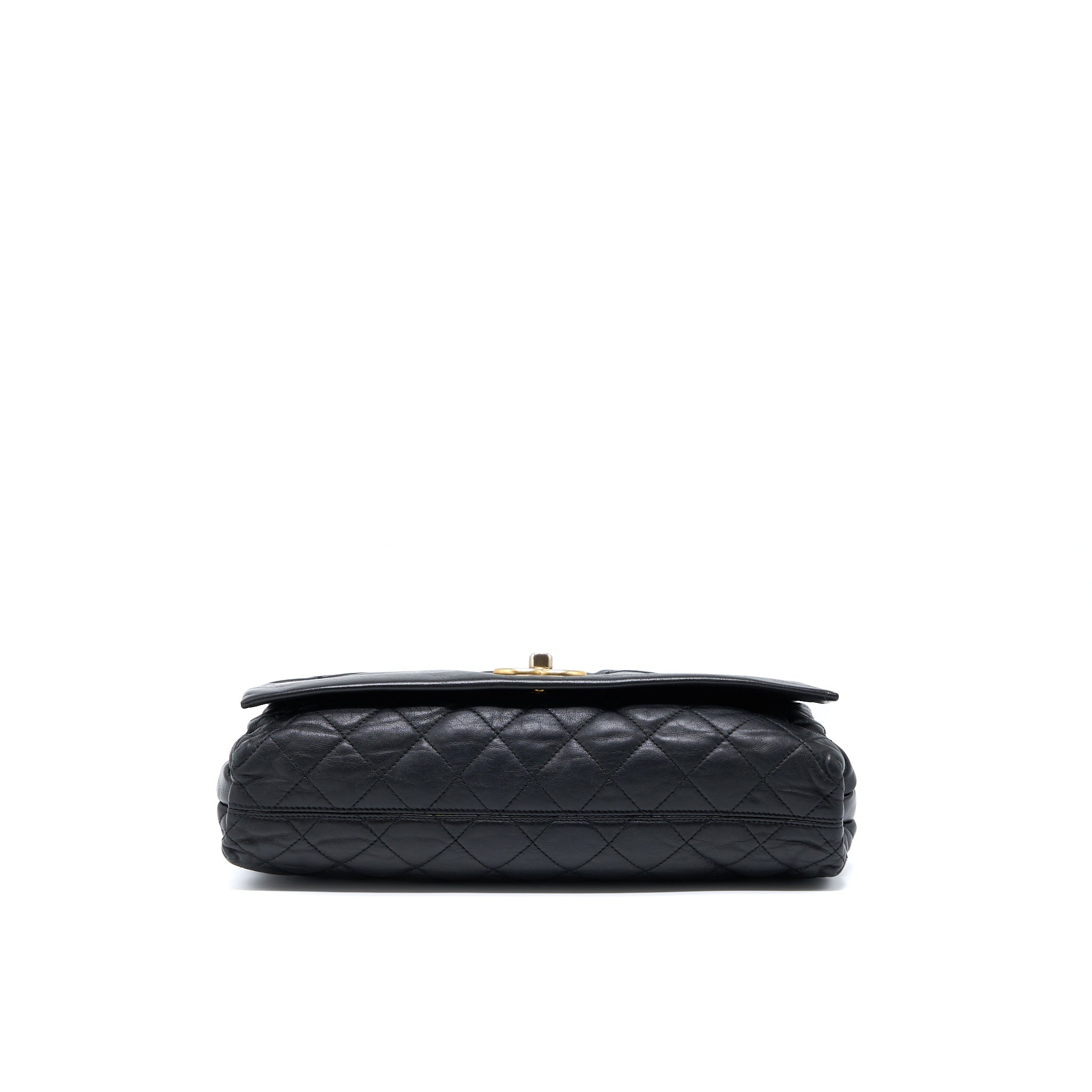 CHANEL QUILTED SEASONAL FLAP BAG BLACK GHW
