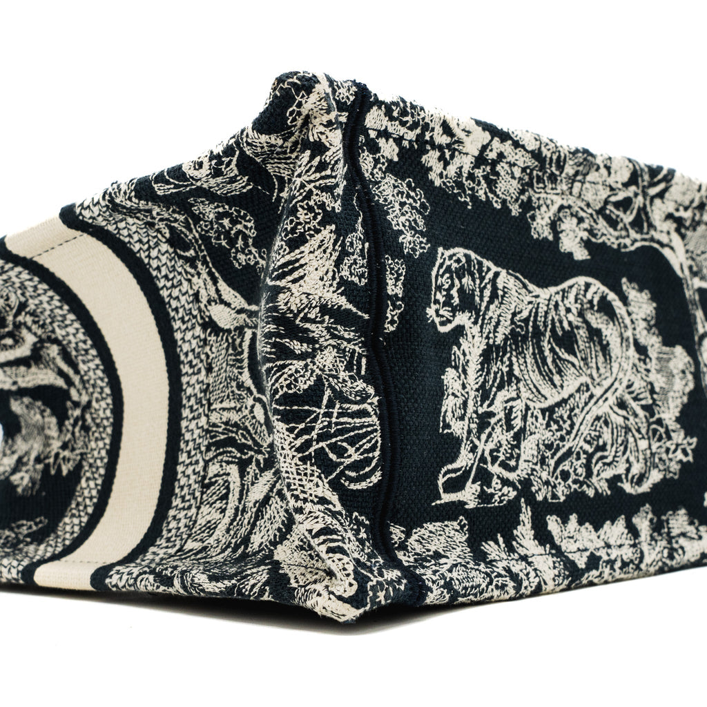 DIOR SMALL BOOK TOTE BLUE TOILE DE JOUY EMBROIDERY