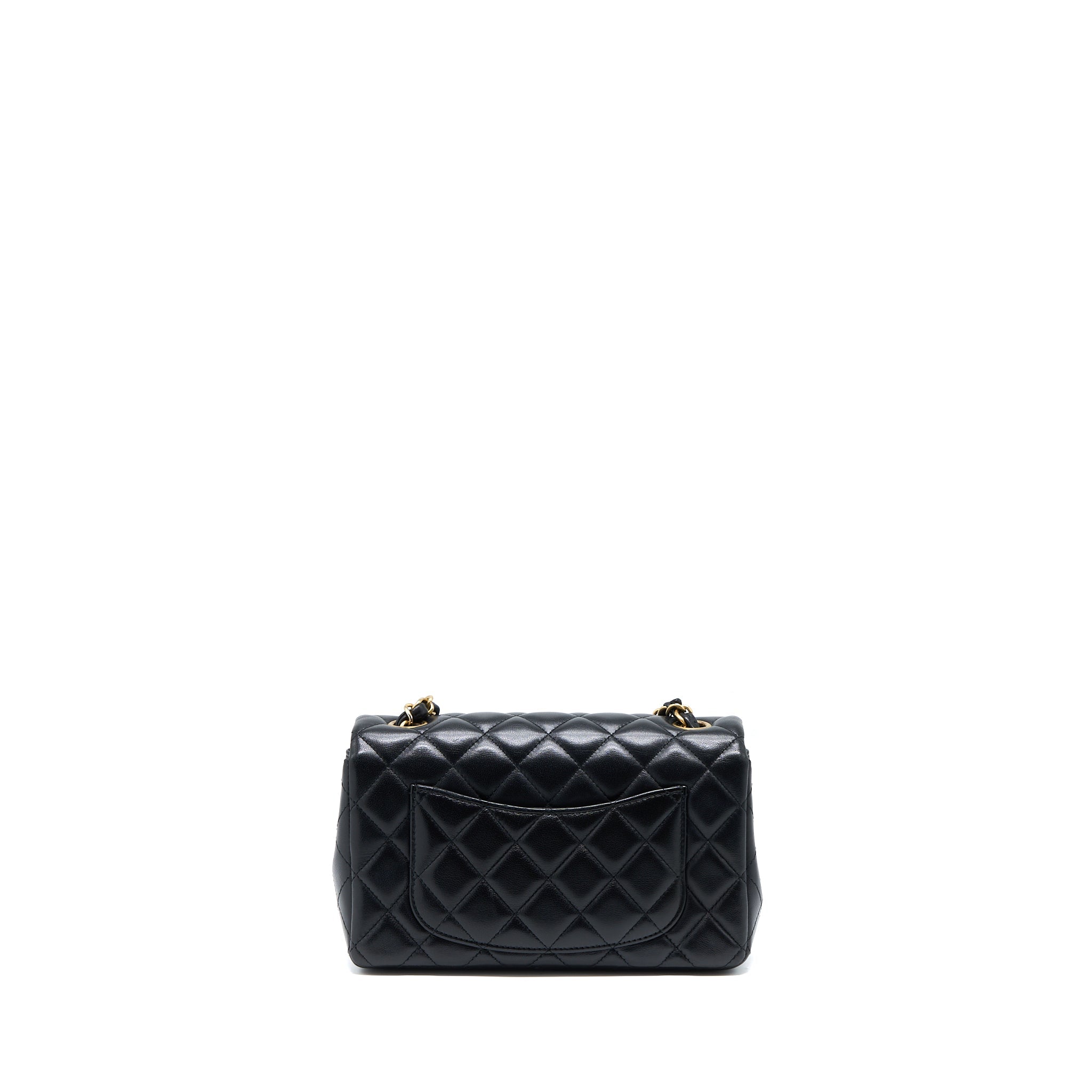 CHANEL MINI RECTANGULAR FLAP BAG LAMBSKIN BLACK GHW