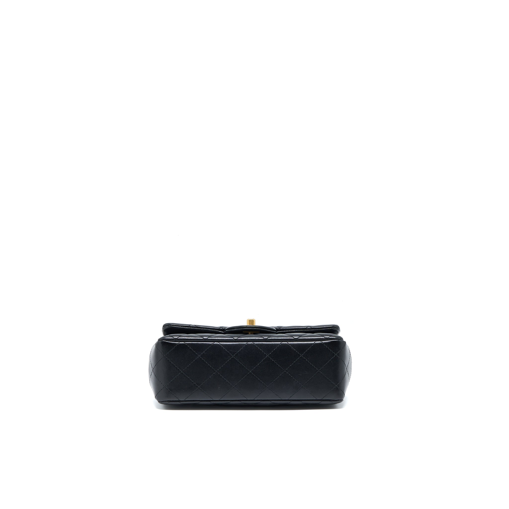 CHANEL MINI RECTANGULAR FLAP BAG LAMBSKIN BLACK GHW