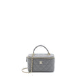 CHANEL TOP HANDLE LONG VANITY WITH CHAIN LAMBSKIN GREY LGHW (MICROCHIP)