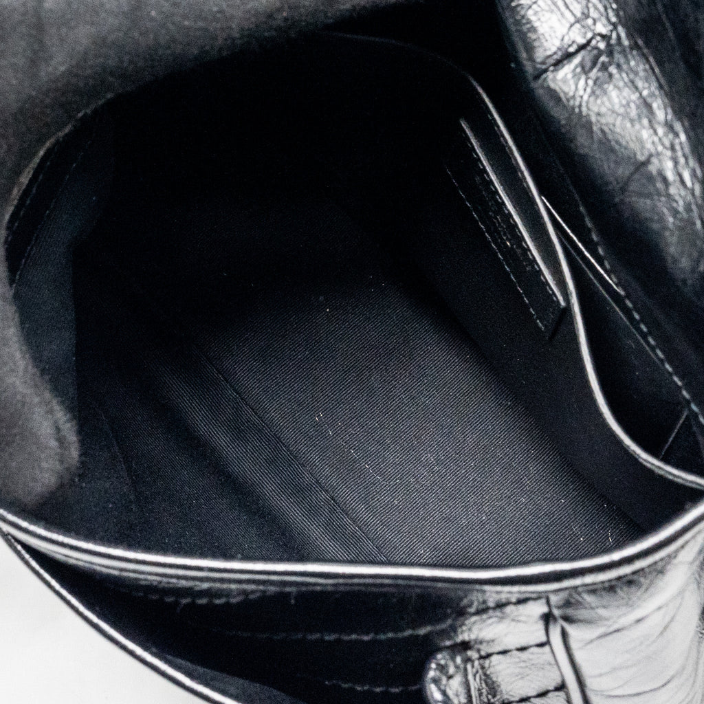 SAINT LAURENT BABY NIKI LEATHER BLACK SHW