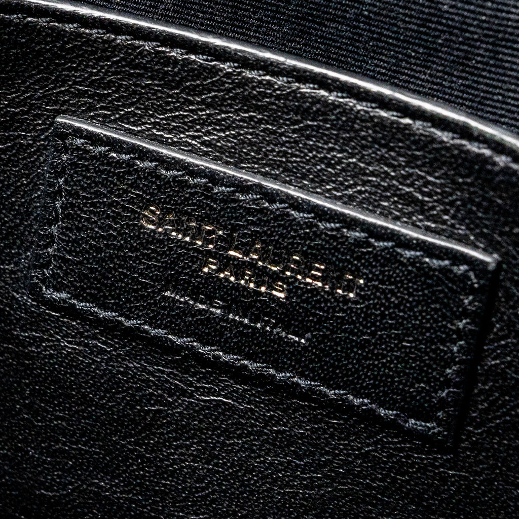 SAINT LAURENT BABY NIKI LEATHER BLACK SHW