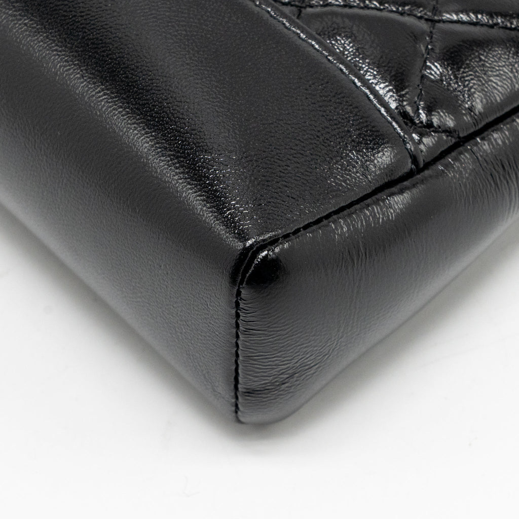 CHANEL MINI 31 BAG SHINY CALFSKIN BLACK LGHW (MICROCHIP)