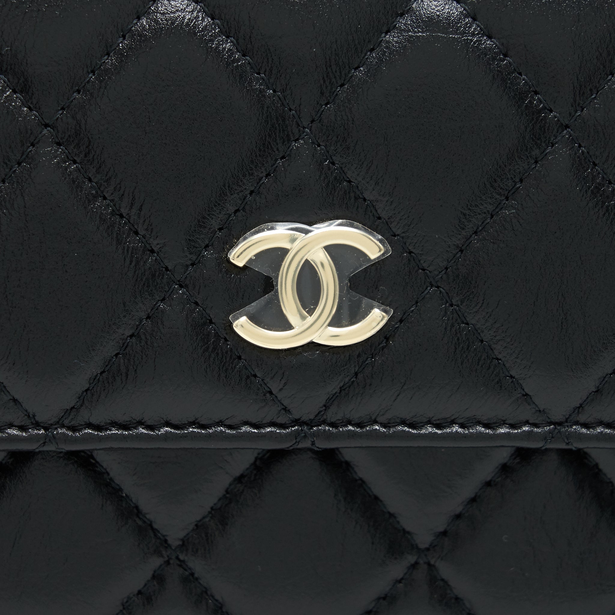 CHANEL GIANT PEARL CLUTCH WITH CHAIN CALFSKIN BLACK LGHW